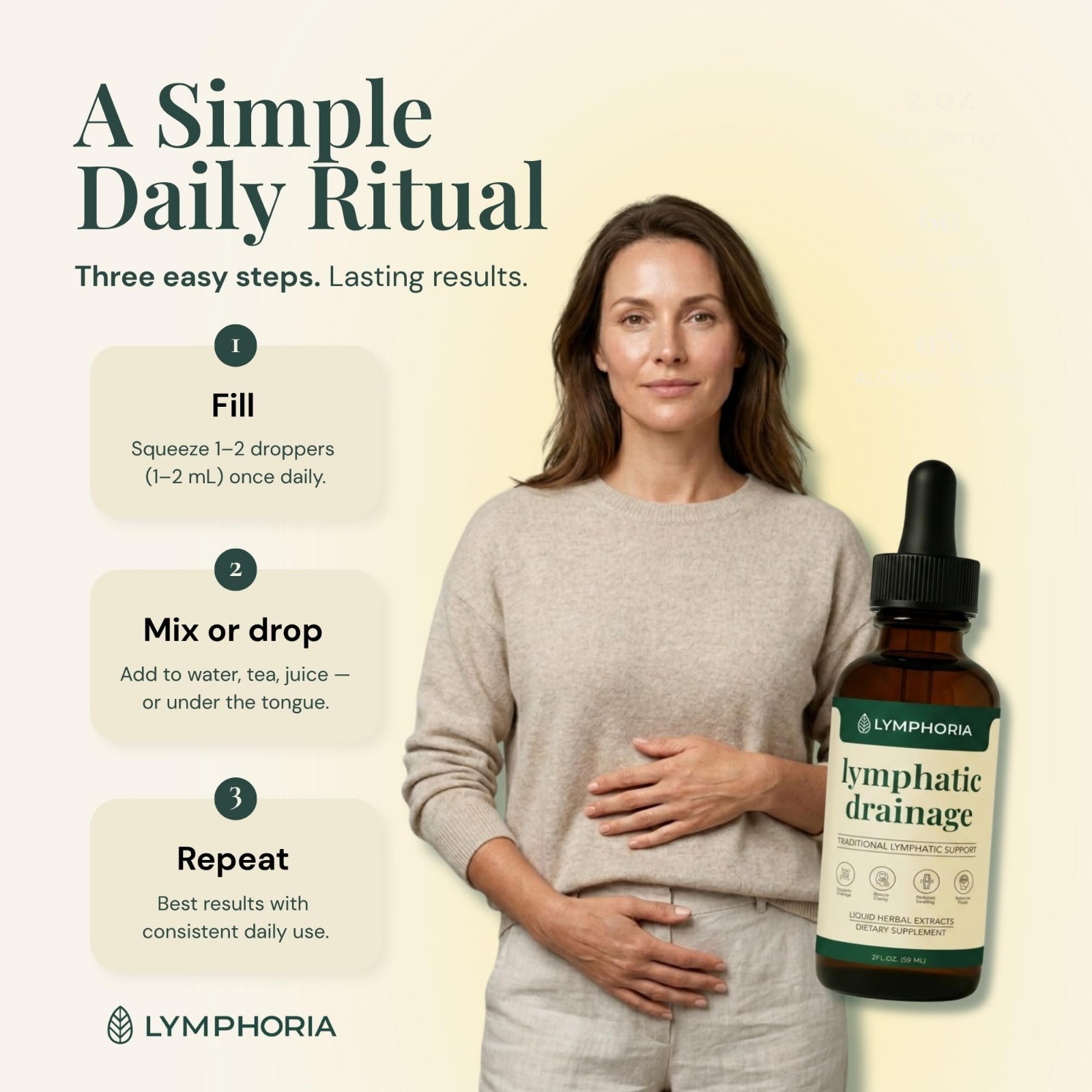 Lymphatic Drainage Drops for Bloat Relief & Detox Cleanse – Vegan, Alcohol-Free,