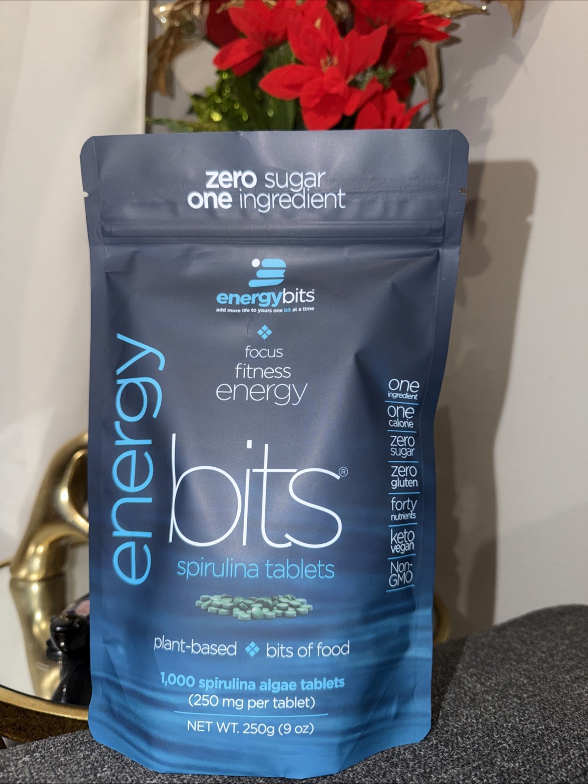 ENERGYBITS – Organic Spirulina Tablets – Plant-Based Algae Superfood – for Focus