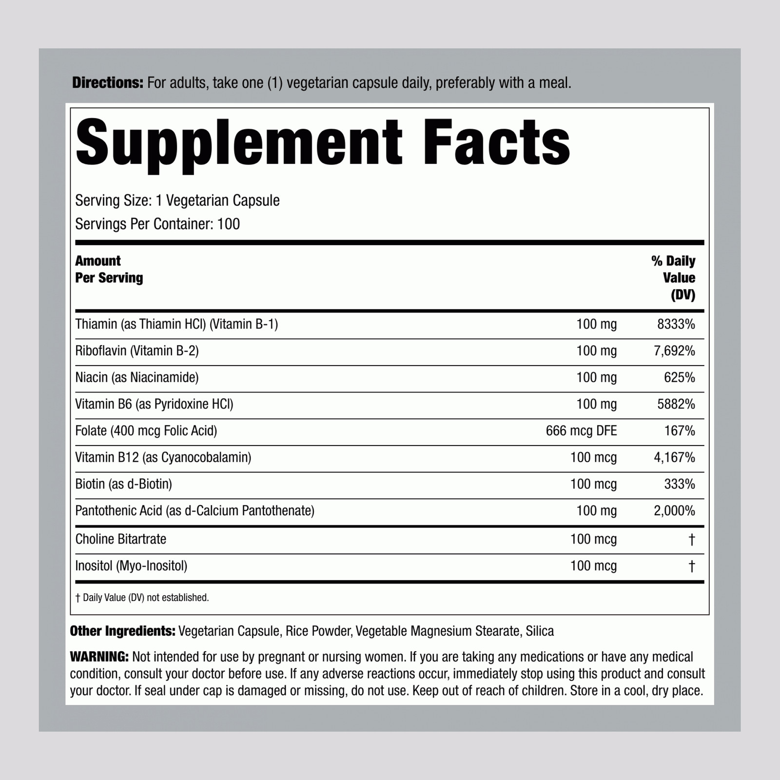 Supreme Stress B Complex Vitamins | 100 Vegetarian Capsules | by Lindberg