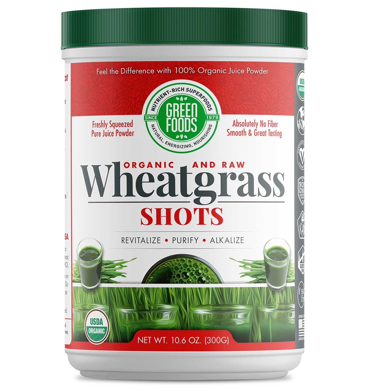 Organic and Raw Wheatgrass Shots, 10.6 oz (300 g)
