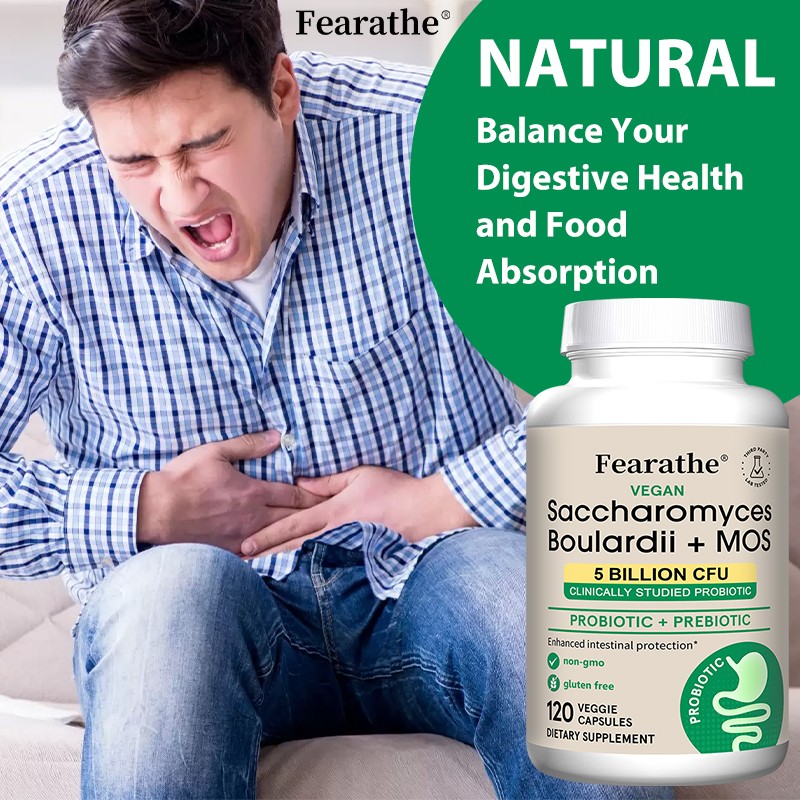 Saccharomyces Boulardii + Mos 5 Billion Cfu Gut Health 30/60/120 Capsules Vegan