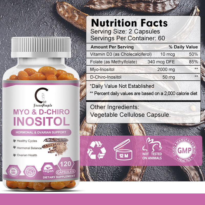 Myo Inositol & D Chiro Inositol 120 Softgels With Folate & Vitamin D3