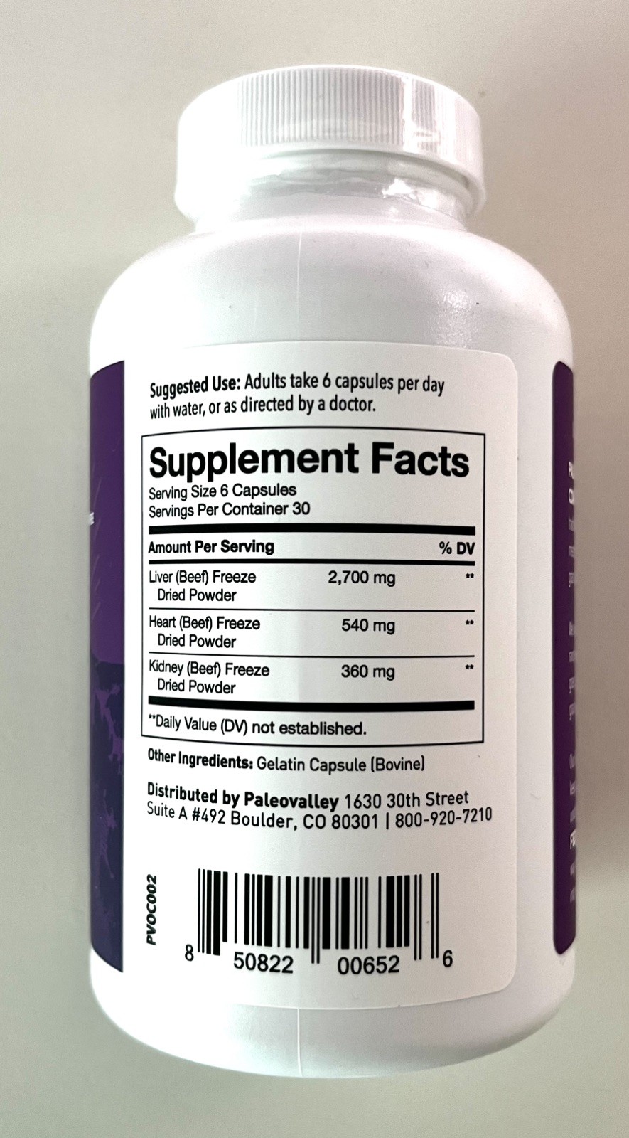 Paleovalley Grass Fed Organ Complex 180 Capsules , 30 Day Supply, EXP 10/2027