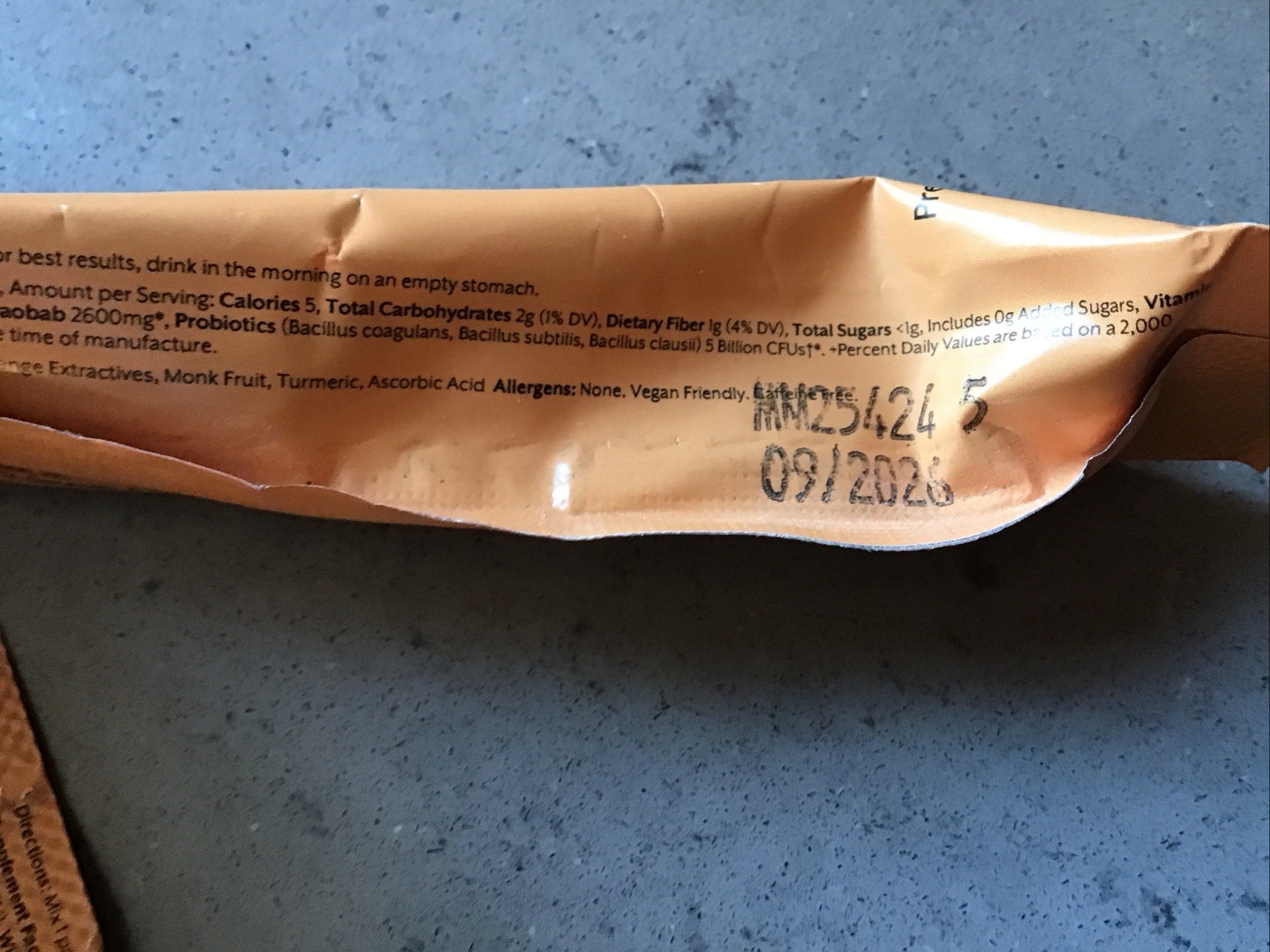 PROMIX Debloat Prebiotic Packets Florida Orange – 8 Individual Pkts Exp 9/26
