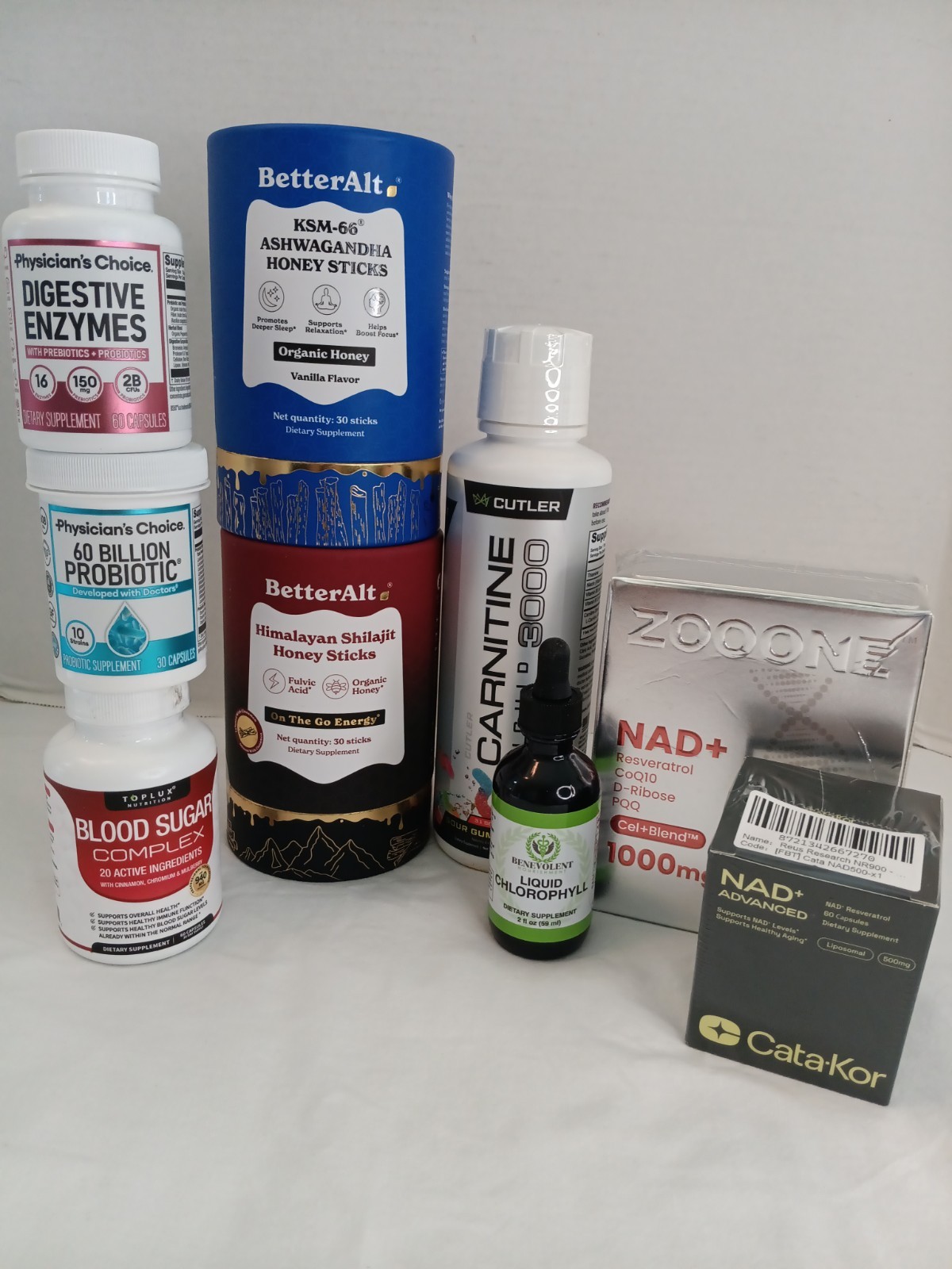 Supplement Bundle 9 Different BetterAlt HONEY Sticks Probiotic Enzymes Cutler