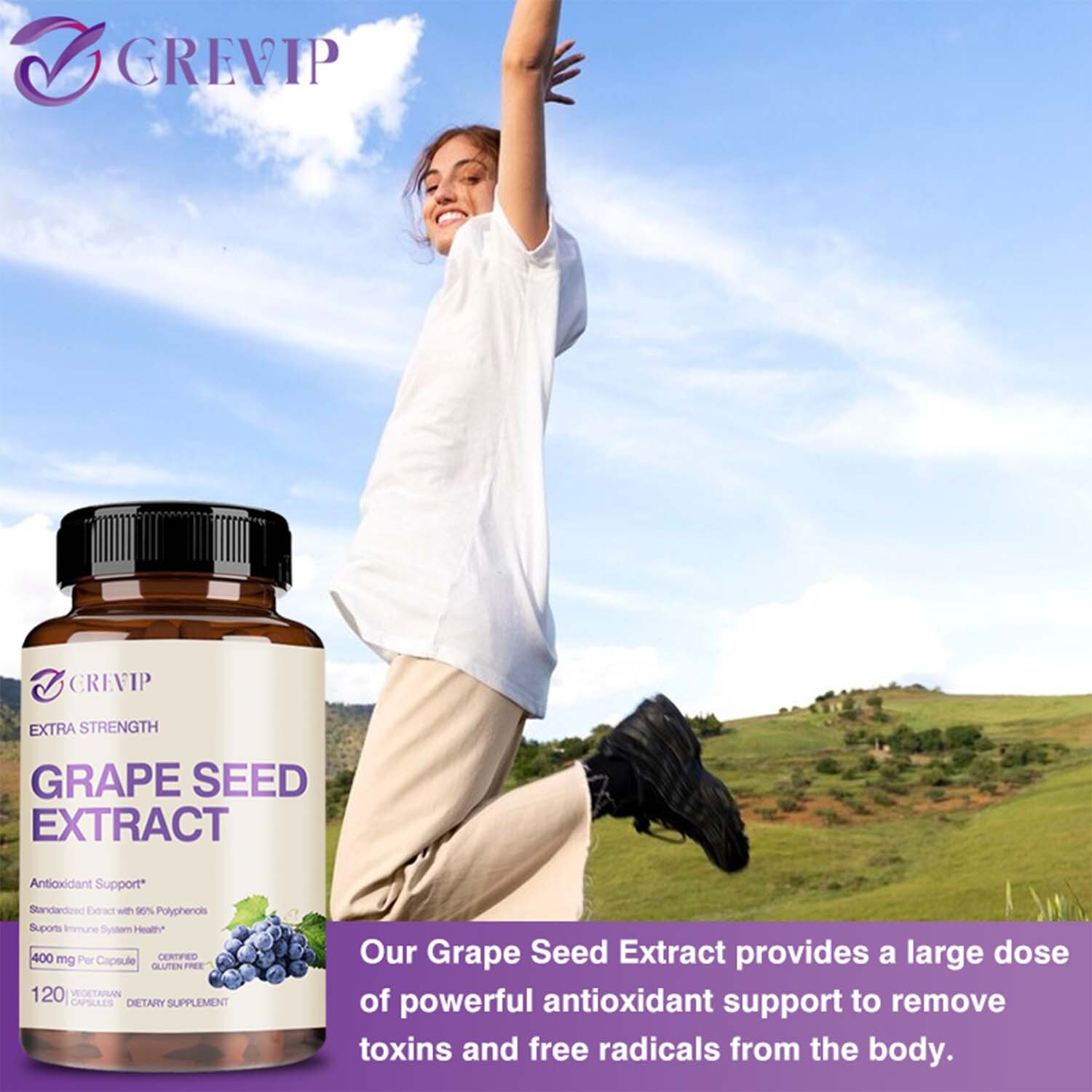 Grape Seed Extract – 95% Polyphenols, Anti-Aging, Brain Support, Radiant Skin