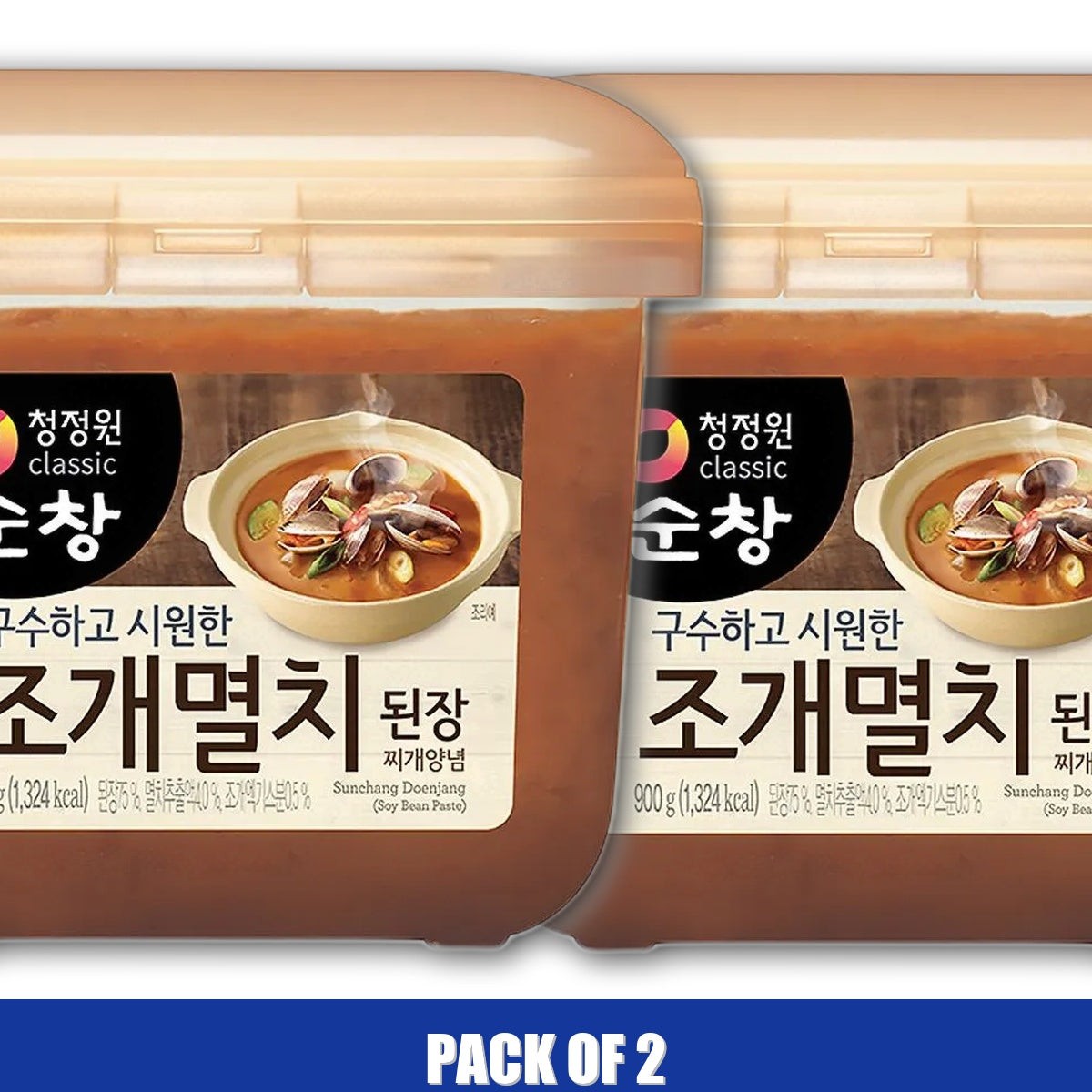 Pack of 2 – Chung Jung One Soybean Paste Shellfish Anchovy Flavor 1.98lb(900g)