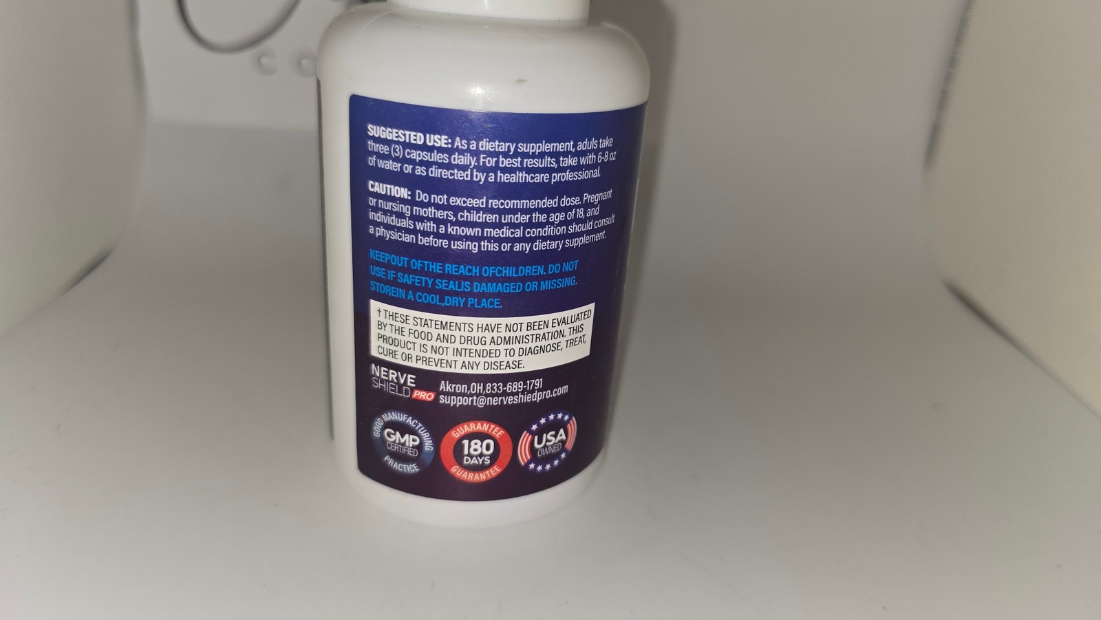 Nerve Shield Pro Nerve Support Lion’s Mane Mushroom 90 Capsules Exp 12/27