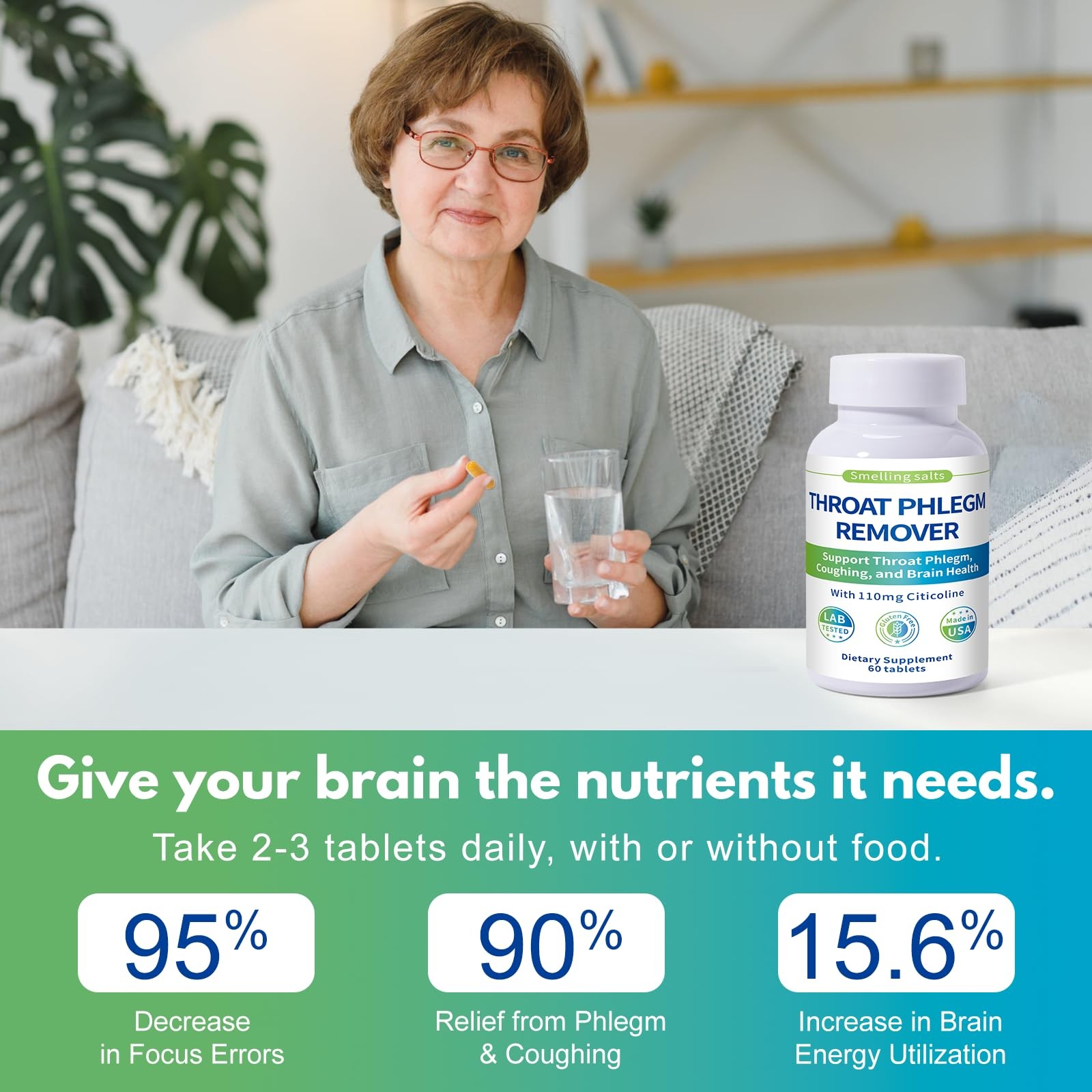 Throat Phlegm Support – Fast Relief for Throat Phlegm & Coughing – Citicoline…