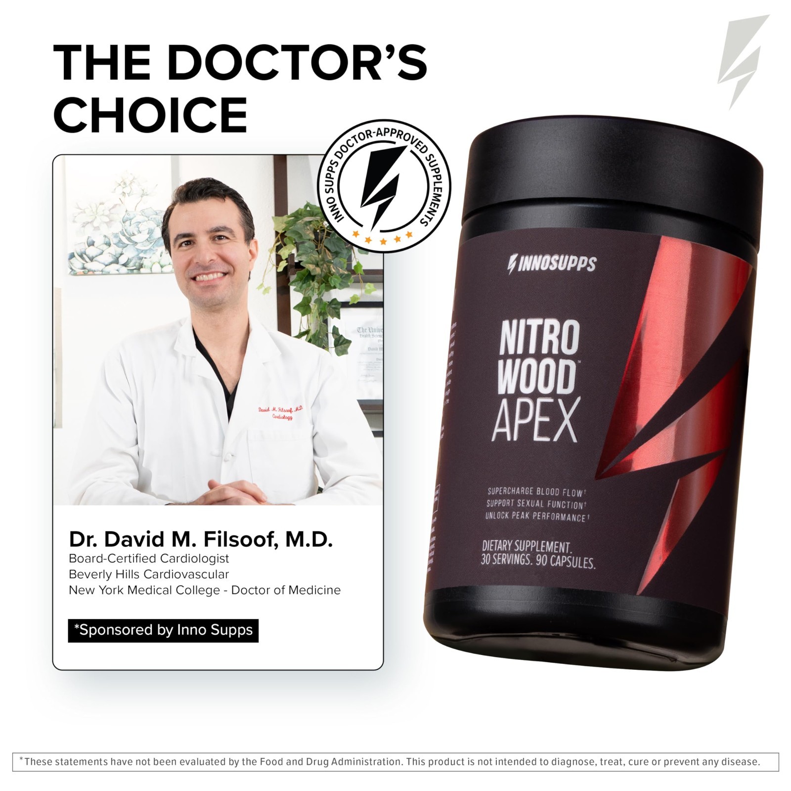 Nitro Wood Apex Focus & Blood Flow Booster for Men – 30 Servings, Garlic Extract