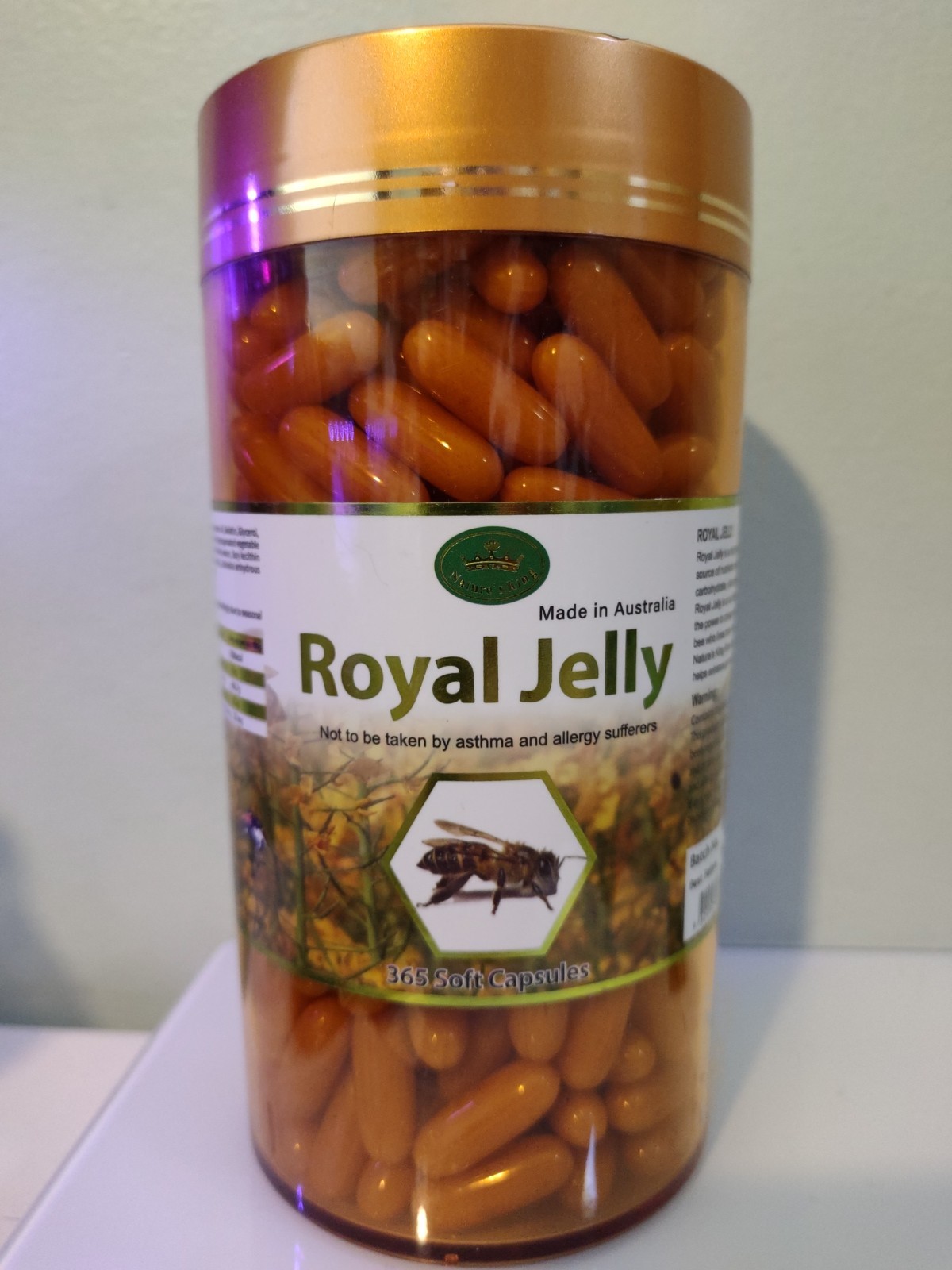 Nature’s King Royal Jelly 1000mg 365 Capsules 1 Year Supply Bee Supplement