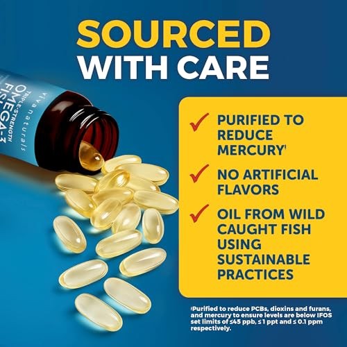 Viva Naturals Triple Strength Omega 3 Fish Oil Pills – 2500 mg High-Potency
