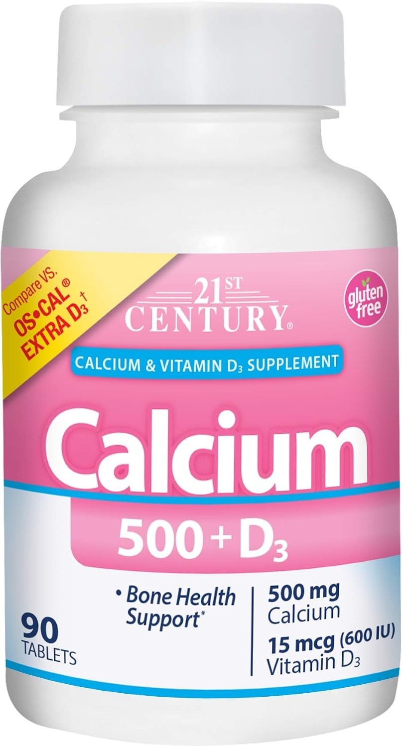 Calcium Plus Extra D Caplets 500 mg 90 Count Brand Unknown
