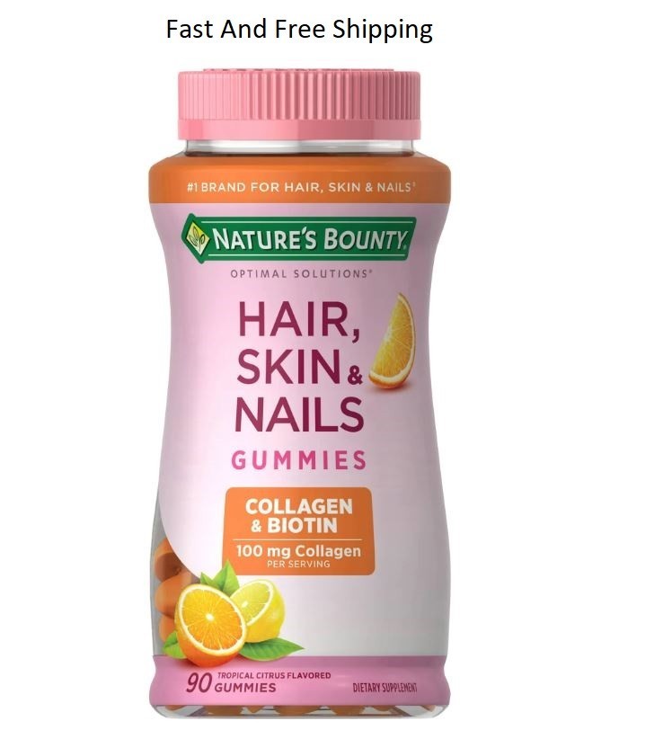 Nature’s Bounty Hair Skin and Nails Vitamin with Collagen and Biotin 90 Count