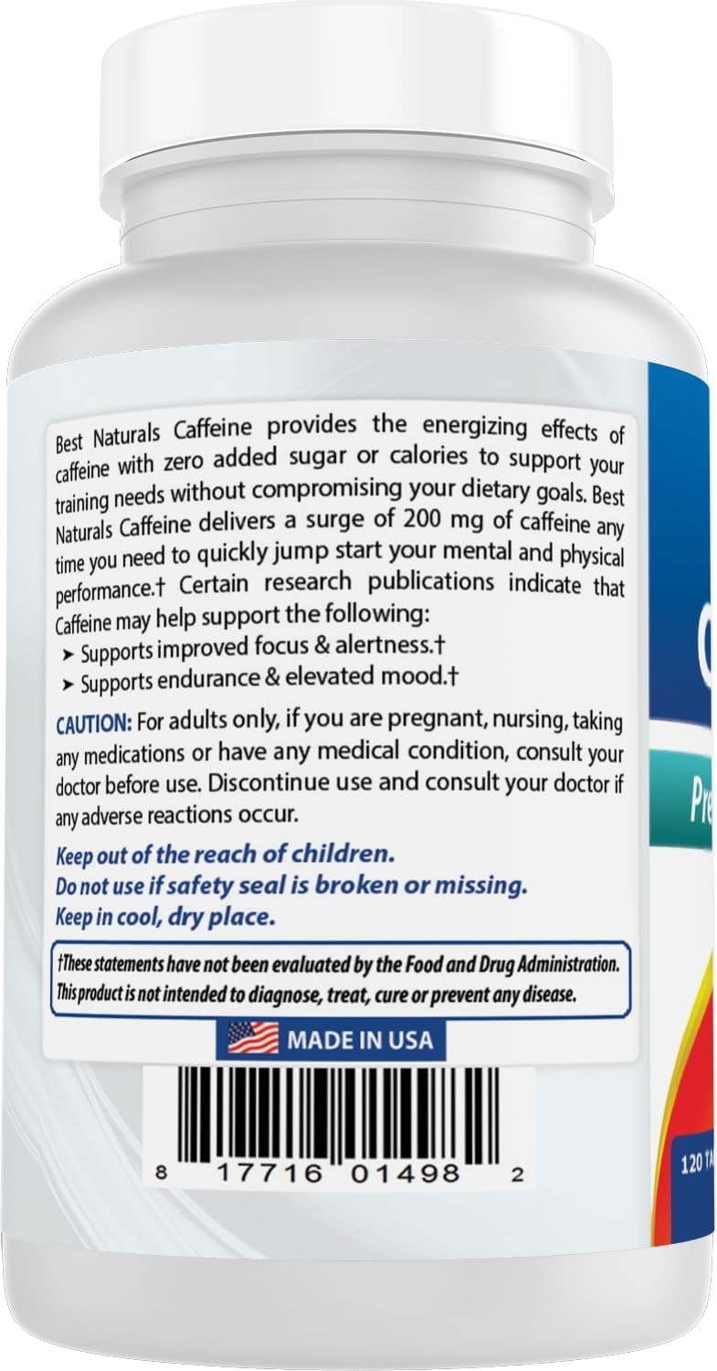 Best Naturals Caffeine 200 mg 120 Tabs