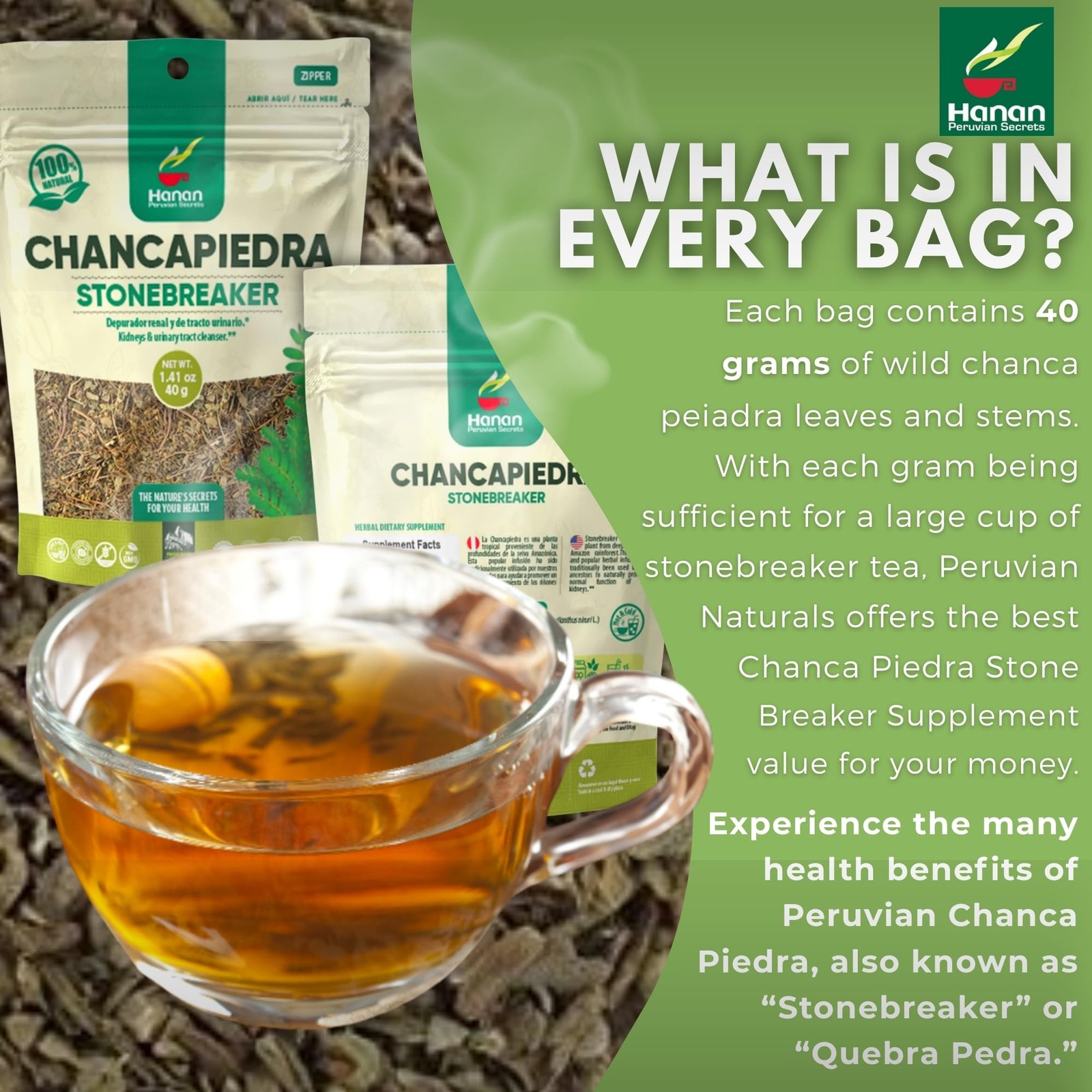 Chanca Piedra Loose Leaf Herbal Tea 4.2oz 120g – Pack of 3 for Kidney Support
