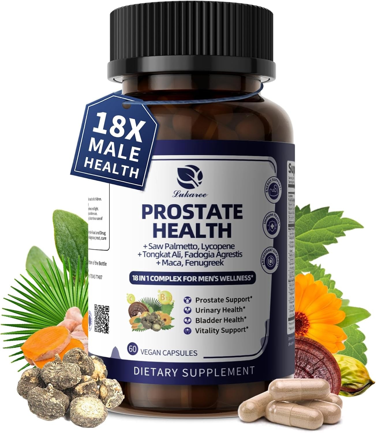 Prostate Supplement – For Men Energy & Stamina -Urinary Tract Health Support