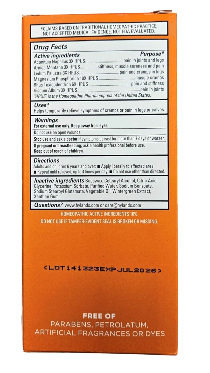 Hylands Leg Cramps OINTMENT 2.5oz
