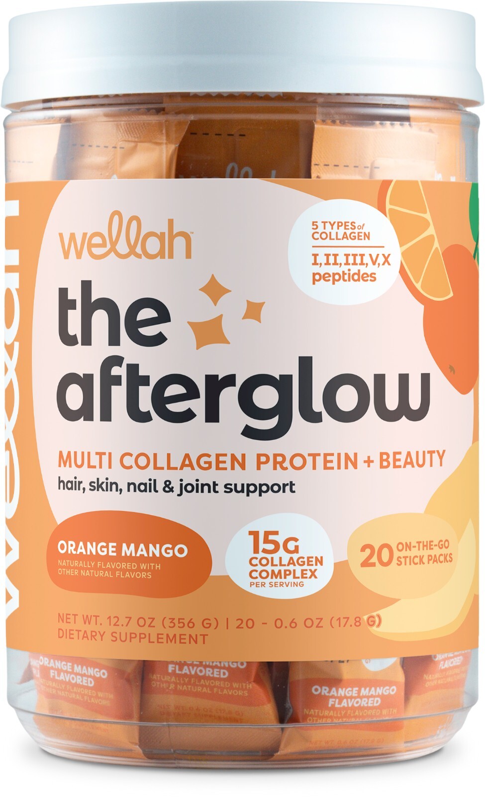 Wellah Multi Collagen Protein + Beauty (Orange Mango) 20 Stickpacks
