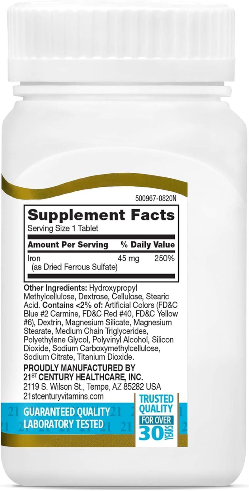 Slow Release Iron Tablets, 60 Count PACK of 2 – Packaging May Vary