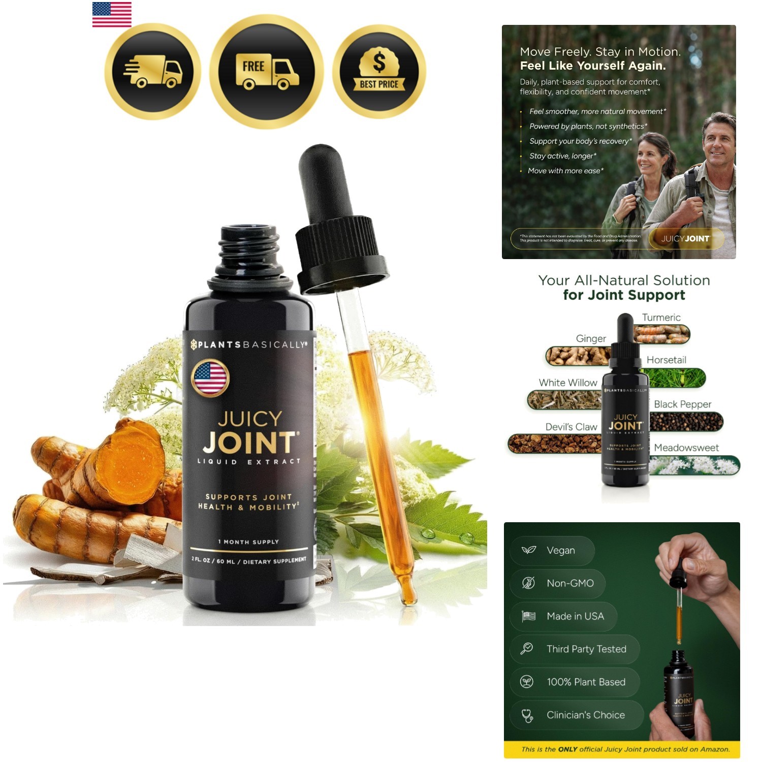 Juicy Joint Extract -100% Plant-Based Joint Support Supplements for Women & M…