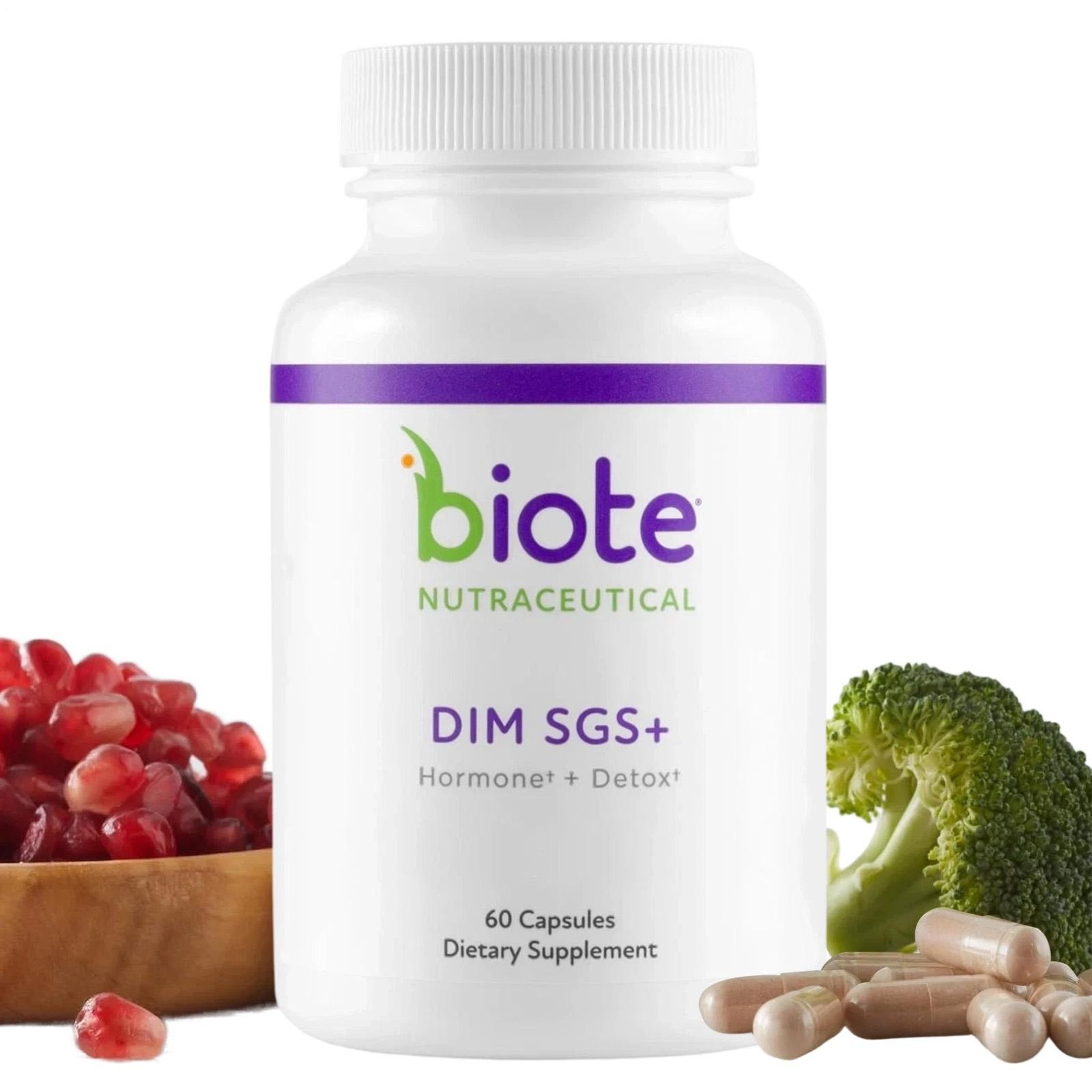 Biote Nutraceutical – DIM SGS+, + Detox Supplemen 60 Capsules (1-3 PACK)