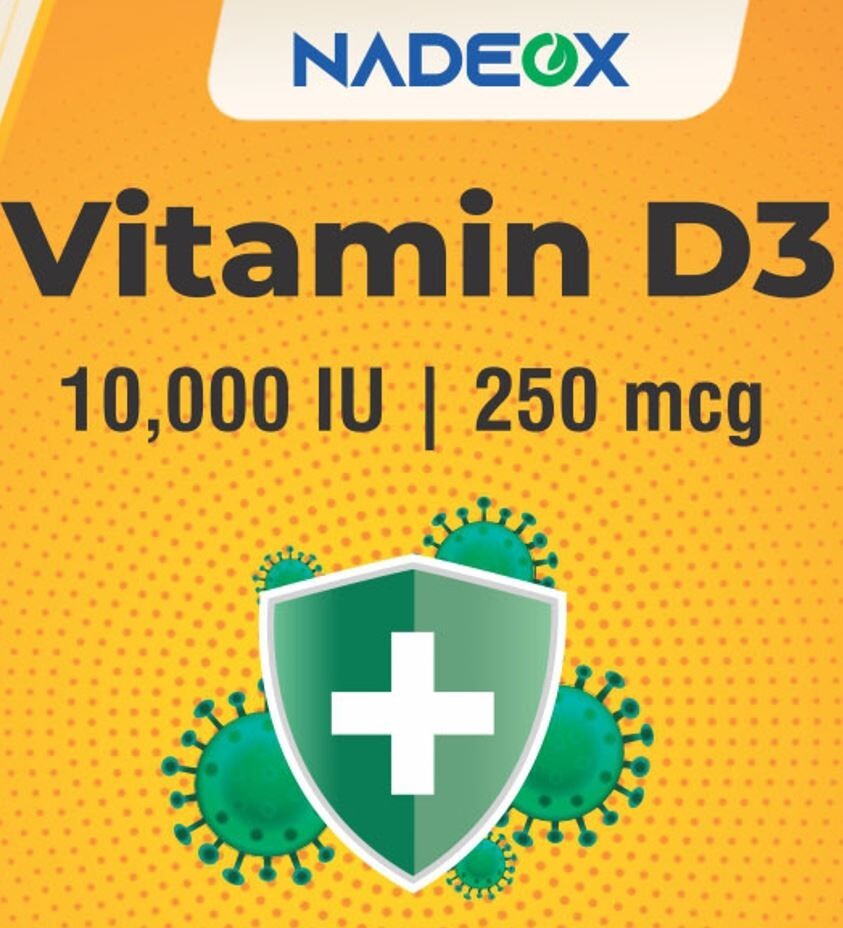 Nadeox Vitamin D3 250 mcg 10,000 IU – 90 Softgels