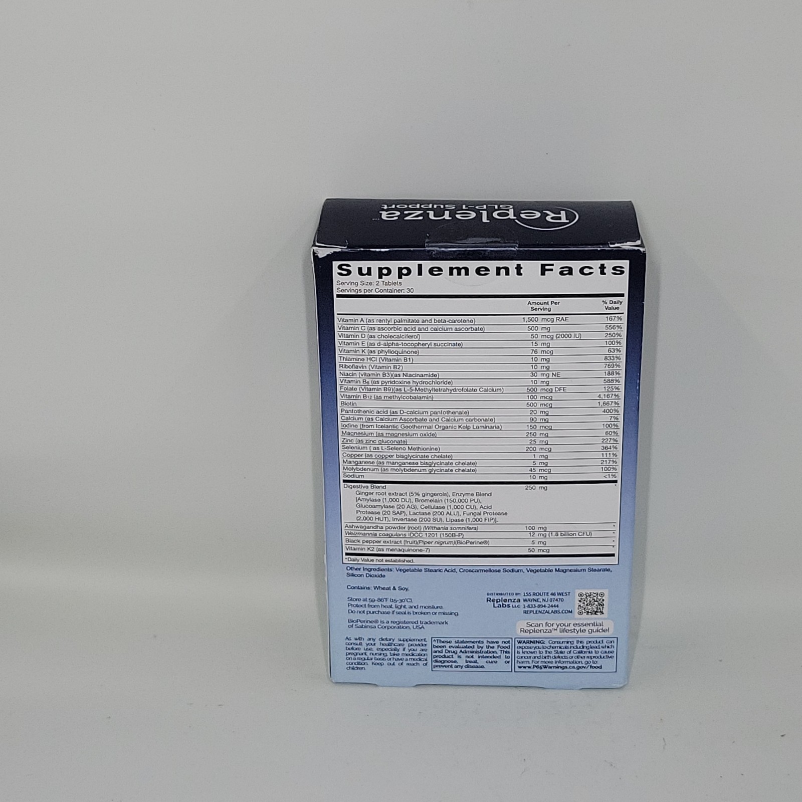 Replenza Daily Nutritional Supplement 60ct Exp. 09/27