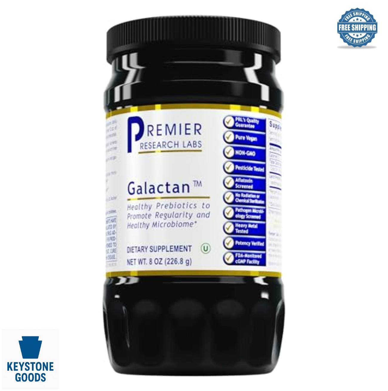 Larch Arabinogalactan Prebiotic Fiber Powder 9g Per Serving 8oz Soluble Calcium