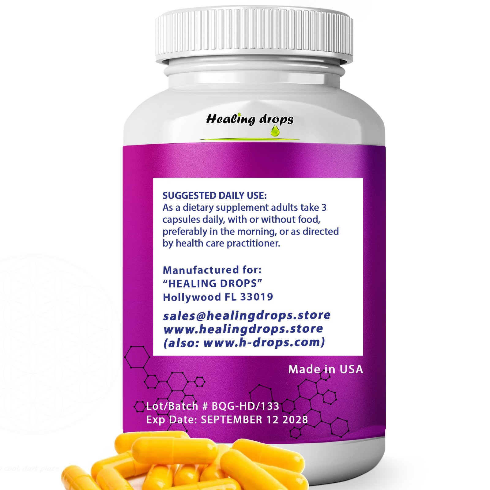 3 Pack- Berberine 925MG Quercetin 510mg Colloidal Gold 15mg Citrus Bergamot 50mg
