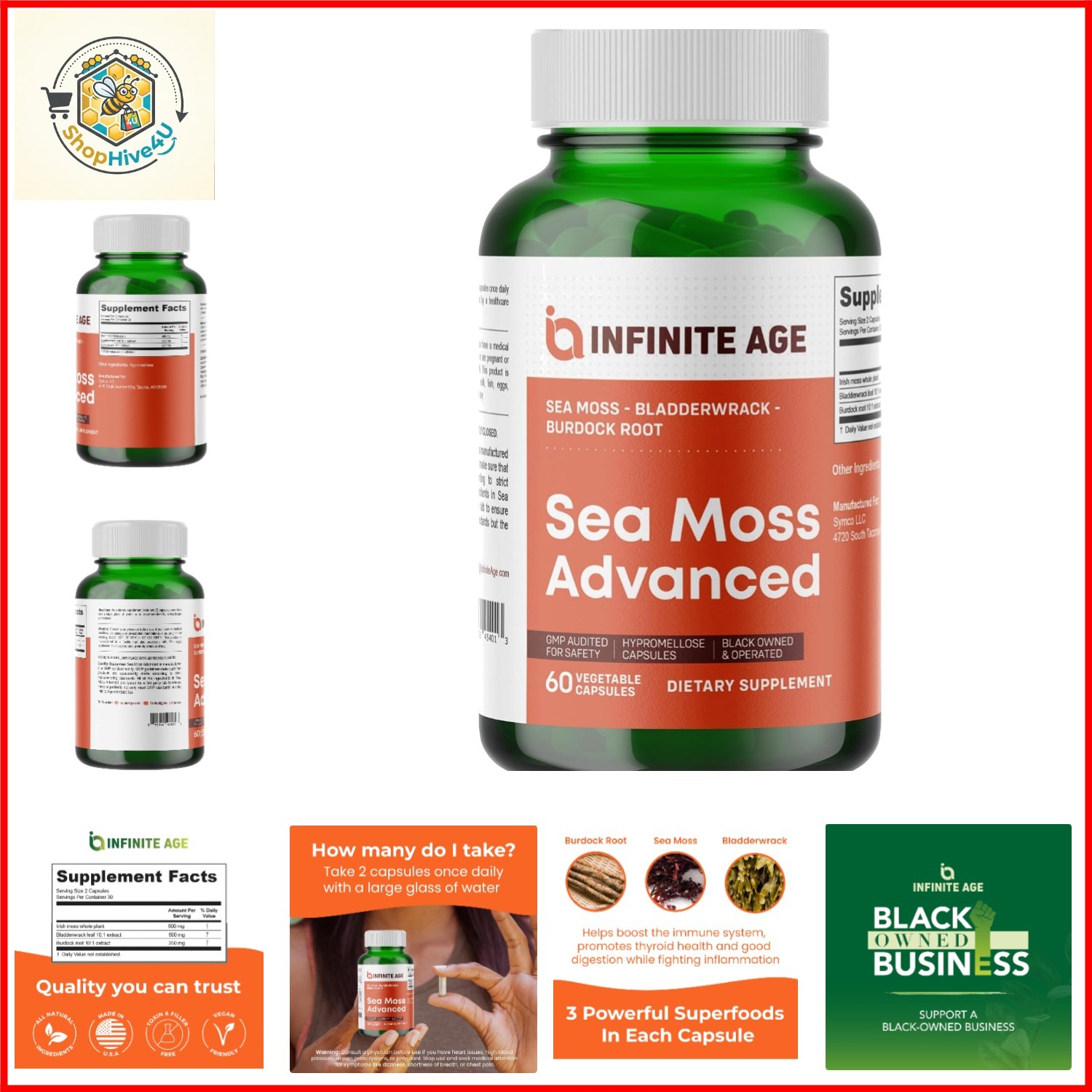 1250mg Sea Moss Advanced Superfood Capsules, 60 Count – High-Potency, , Made …