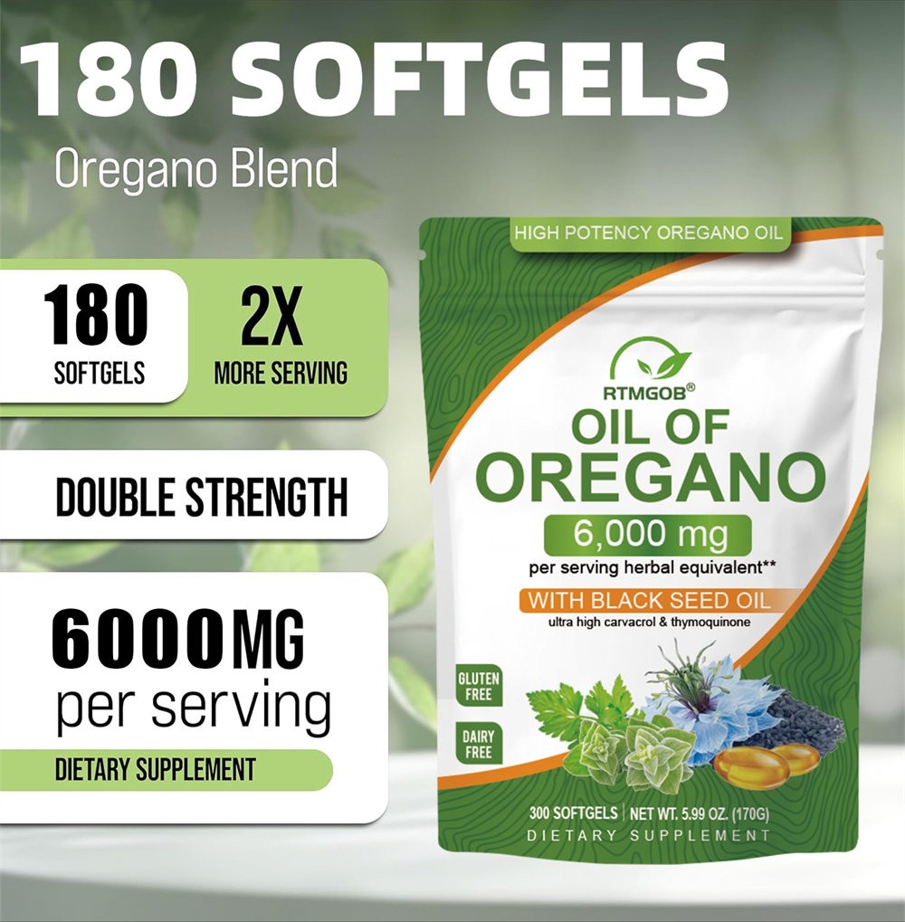 Oregano Oil 6000mg 300gels Contains Carvacrol and Thymoquinone