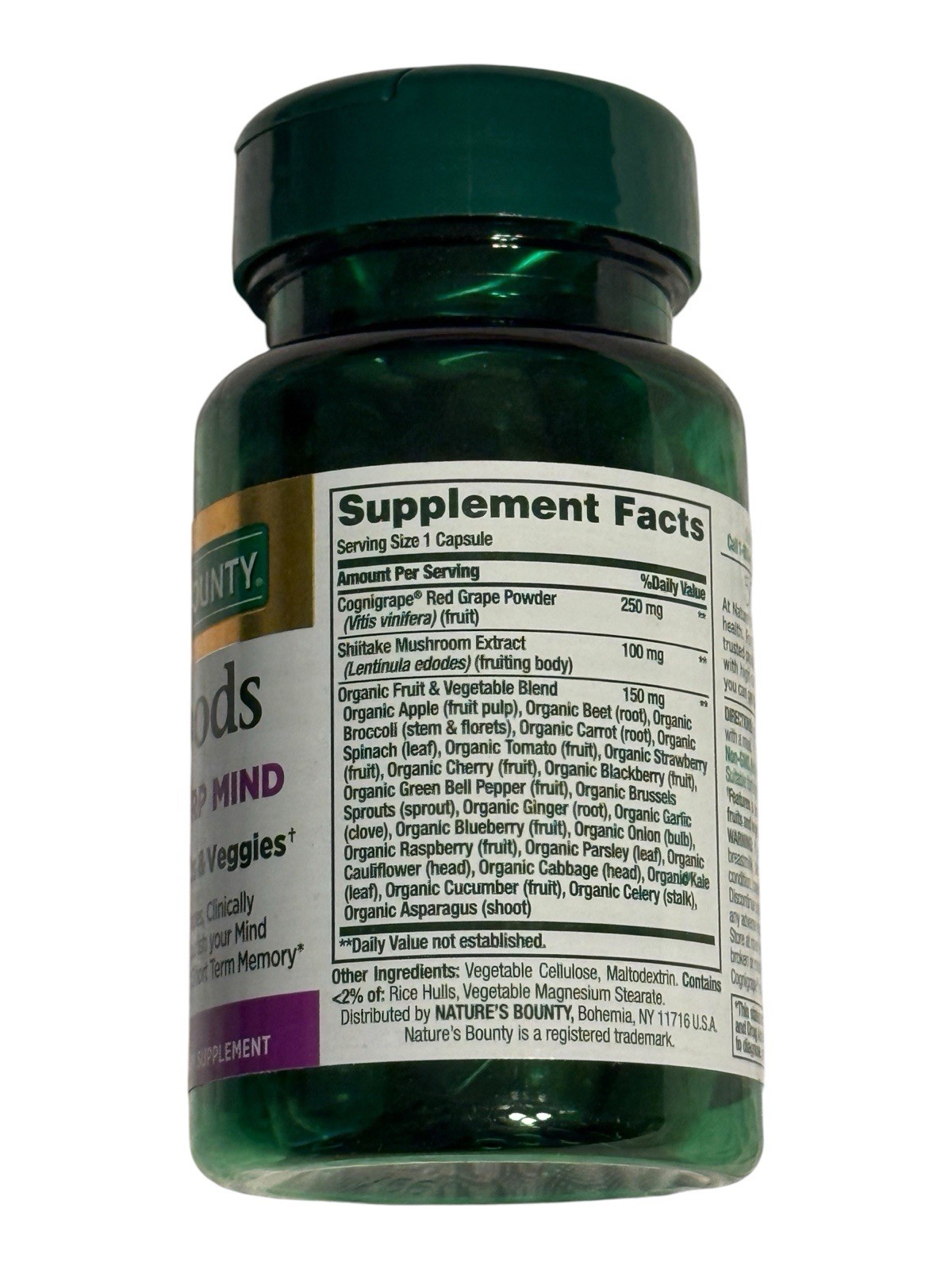Nature’s Bounty Superfoods Plus – Sharp Mind Fruits & Veg, 30 Capsules, Ex: 5/27