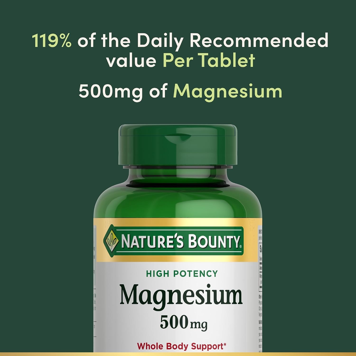 Magnesium 500mg Tablets High Potency Magnesium Supplement for Bone Muscle Health