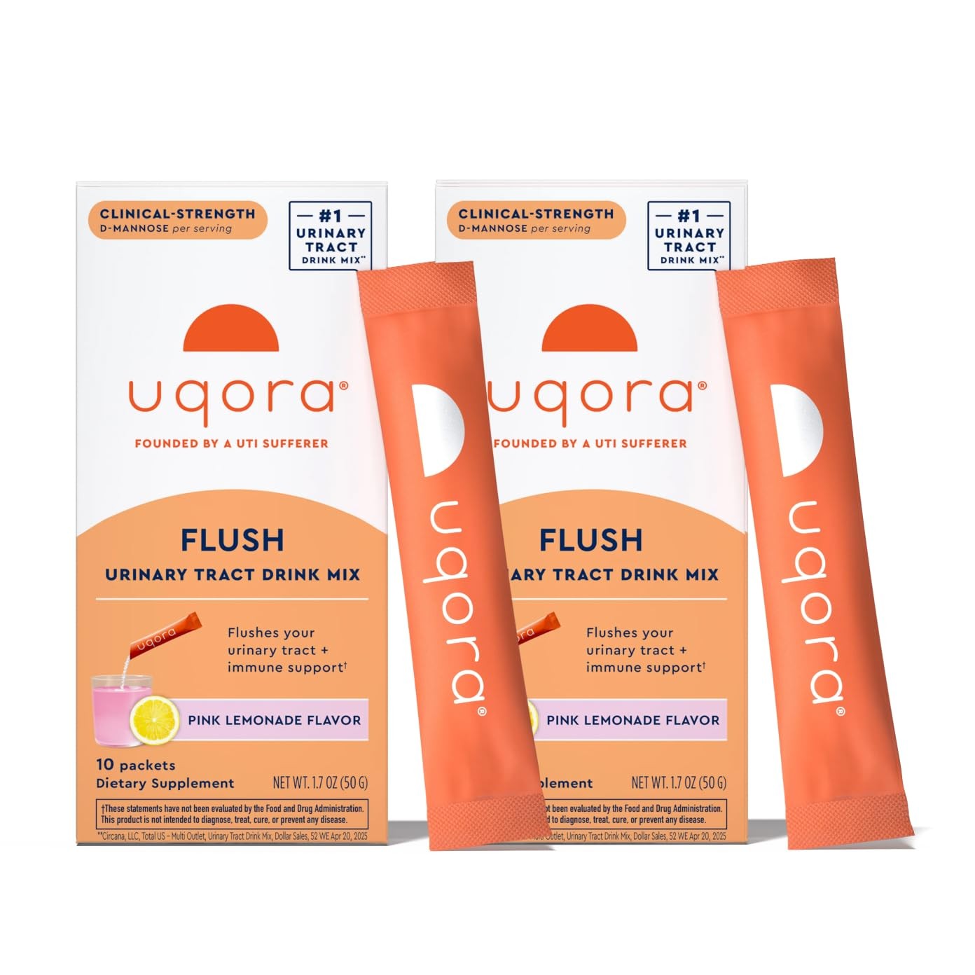 Uqora Flush – Urinary Tract* with D-Mannose, Vitamin 0.19 Ounce (Pack of 20)