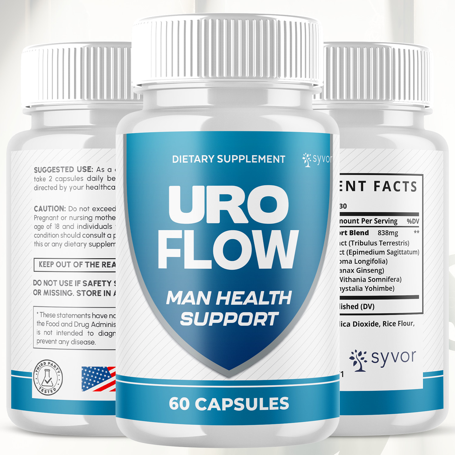 (1 Pack) Uro Flow for Men Prostate Health & Urinary Support Supplement 60 Caps