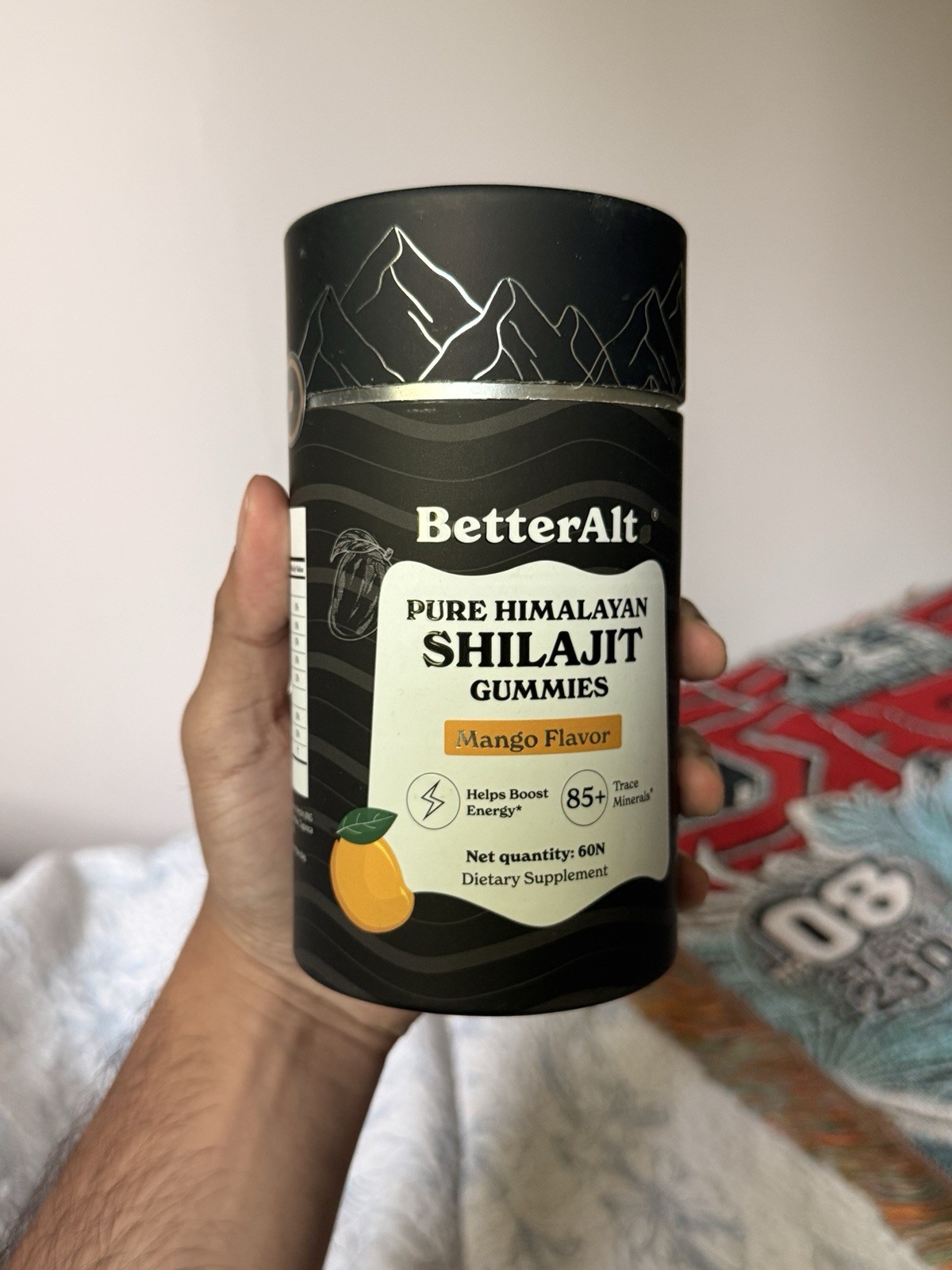 BetterAlt Pure Himalayan Shilajit Gummies, 60 Count Mango Flavor