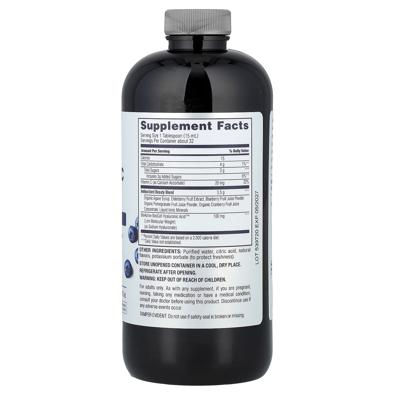 2 X NeoCell, Liquid Hyaluronic Acid + Vitamin C, Delicious Blueberry, 16 fl oz