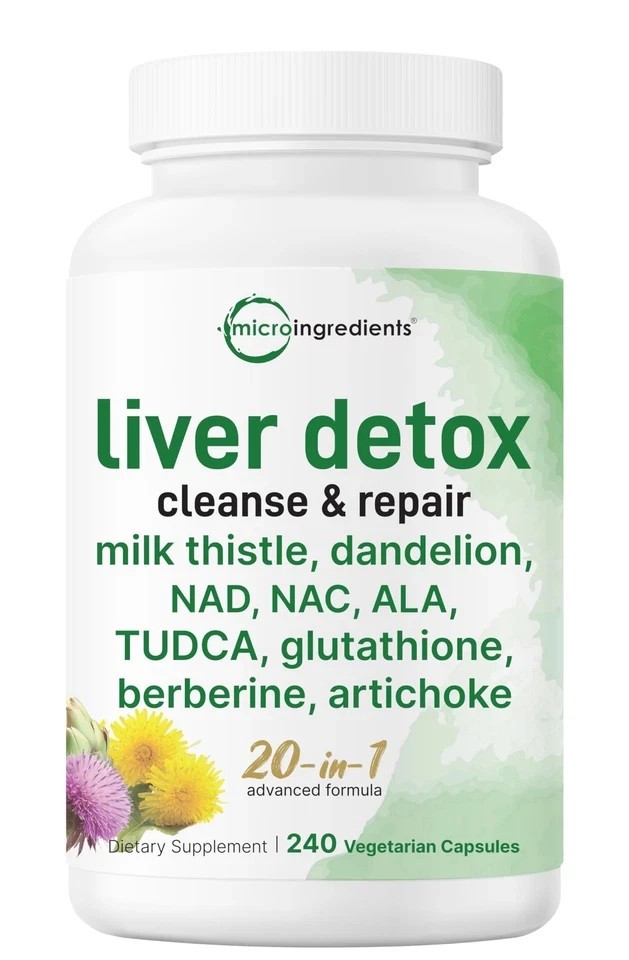 Premium Liver Detox, 240 Veggie Formula Advanced Capsules|20-in-1 Liver Clean…