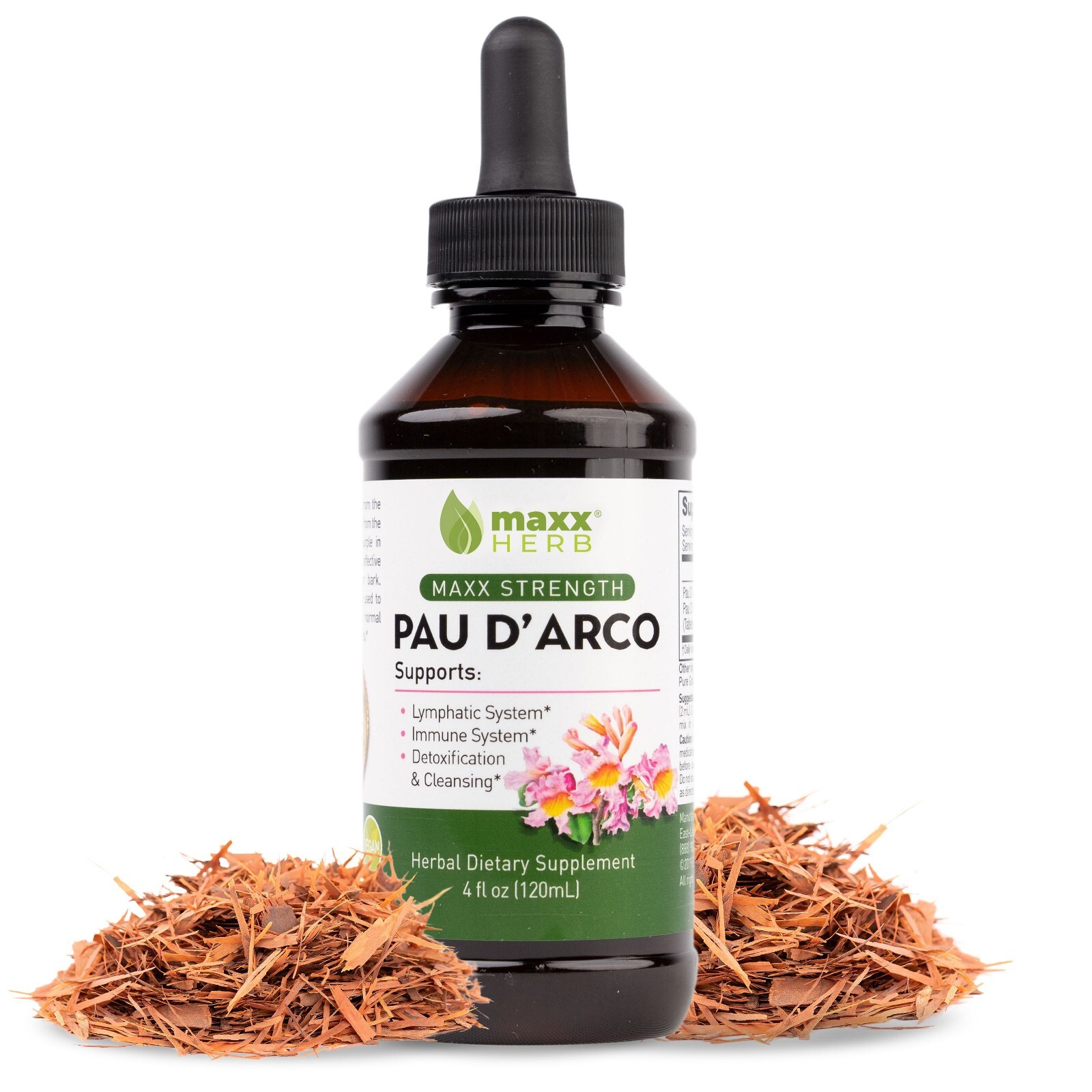 Maxx Herb Pau D’ Arco Extract, Taheebo Tea Inner Bark for Detox & Cleansing, 4oz