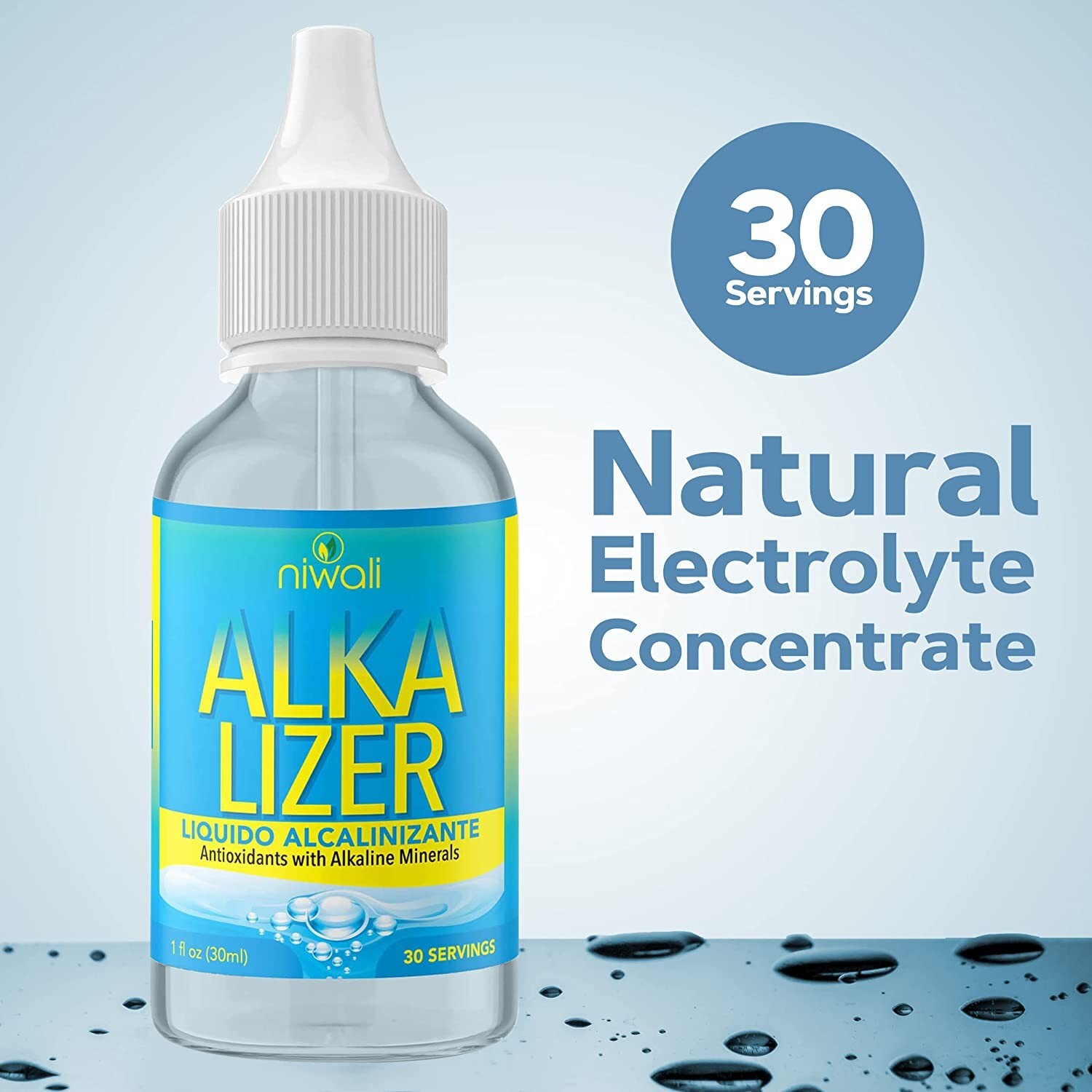 Niwali Alka Lizer Antioxidants Alkaline Mineral Drops 1Oz, Electrolyte Water, ph