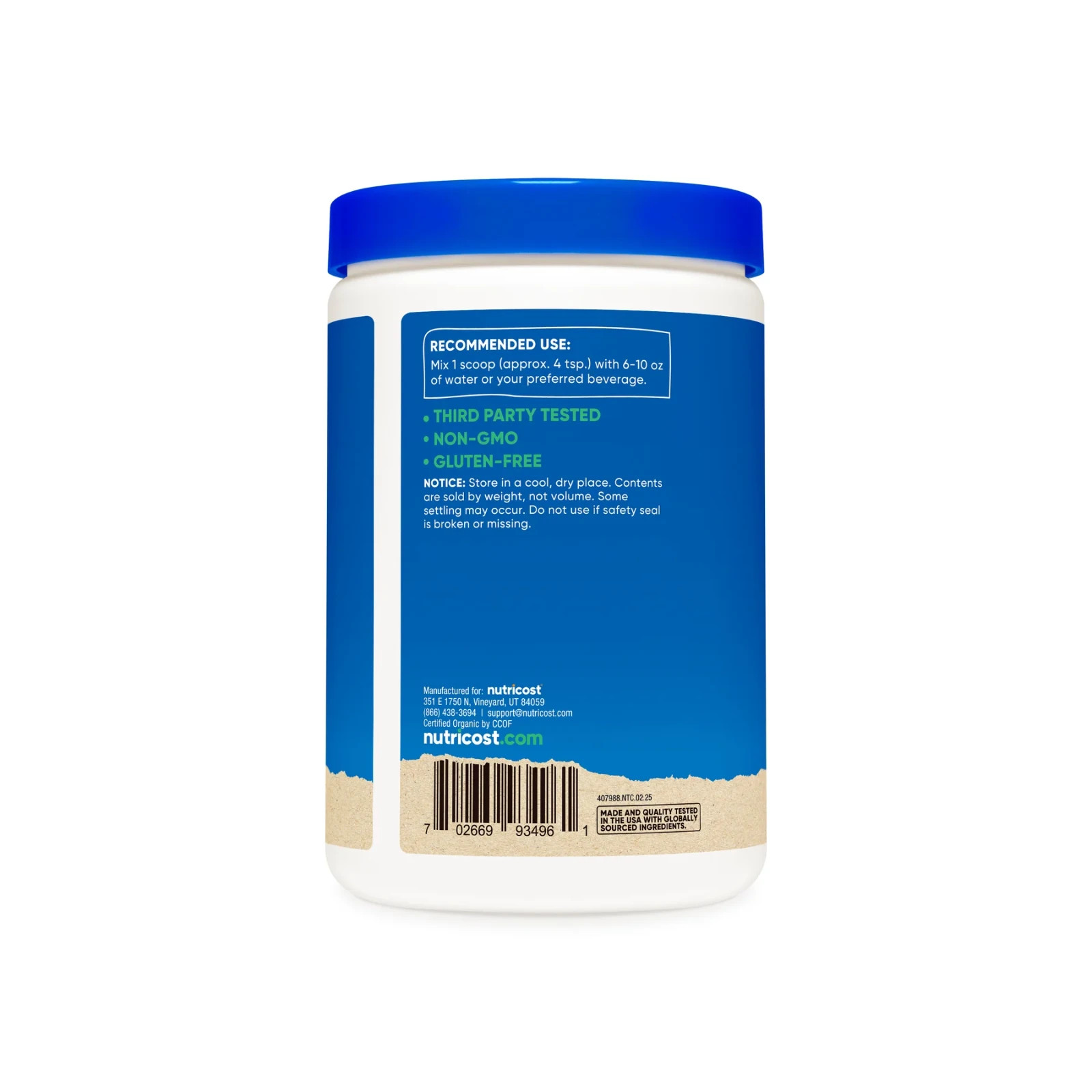 Nutricost Coconut Milk Powder Organic 1LB – EXP 3/2027