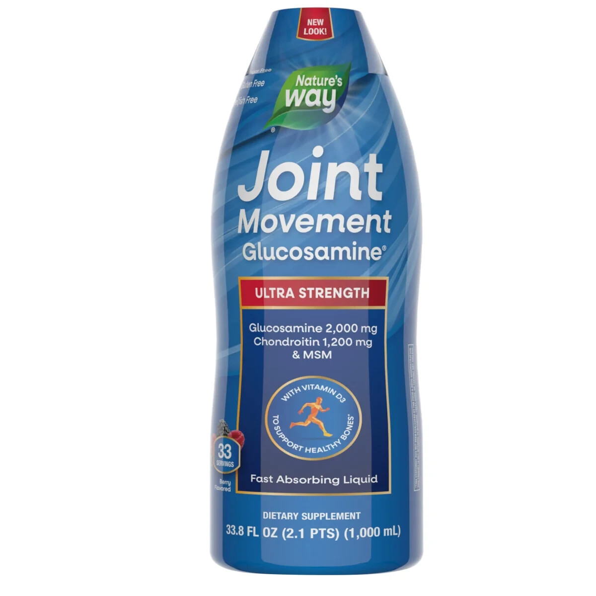 GLUCOSAMINE CHONDROITIN MSM LIQUID SUPPLEMENT NATURE’S WAY JOINT MOVEMENT 33.8oz