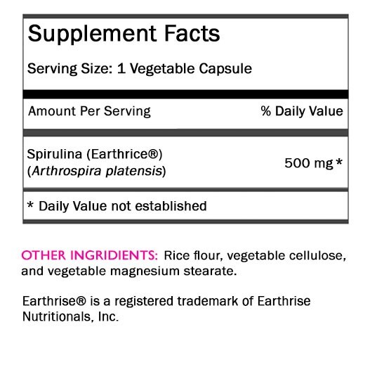 Organic green blend – SPIRULINA – Plant-based detox support 3 Bottle 180 Capsule