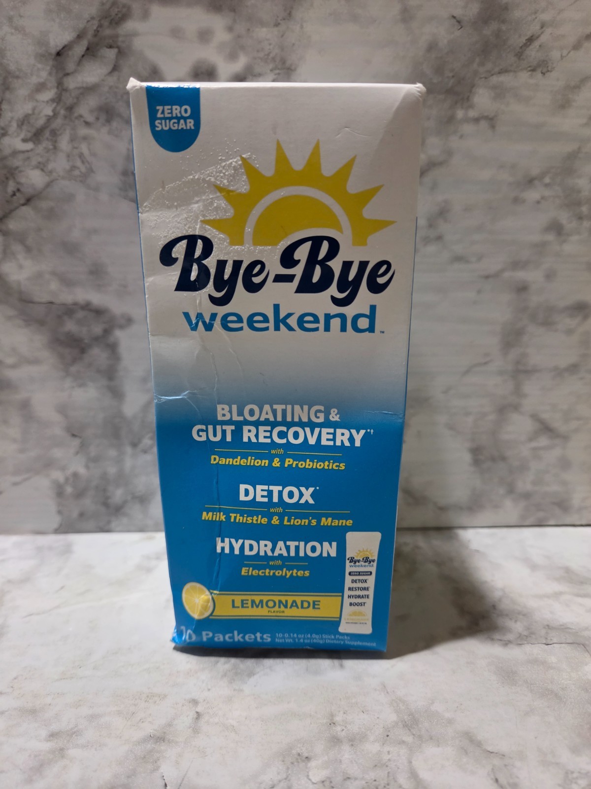 Bye-Bye Weekend Bloating & Gut Recovery Hydration Lemonade 10 Packets 3/2027