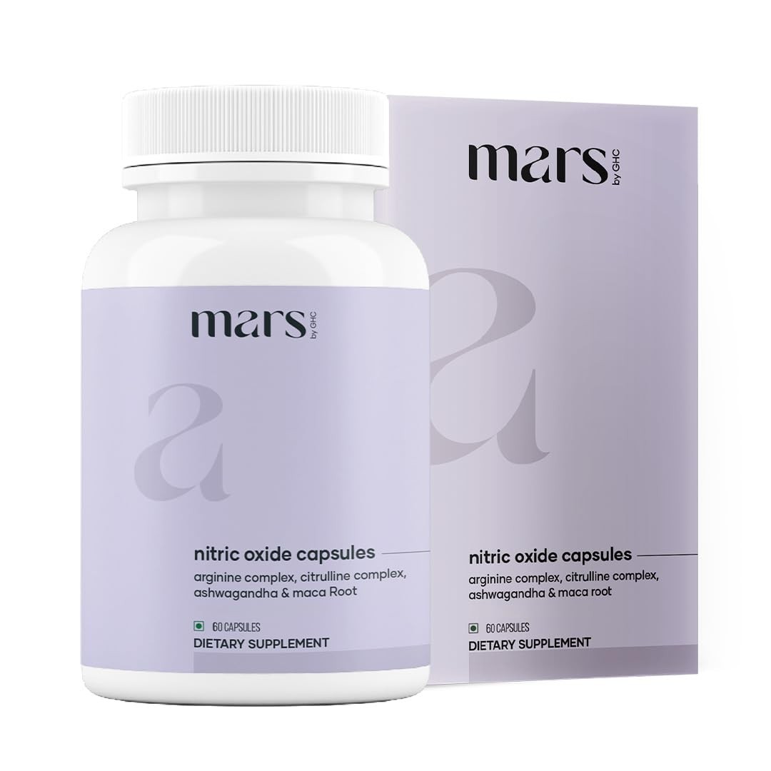 Mars Nitric Oxide Capsules with LArginine & LCitrulline, Pre Workout Nitric O…