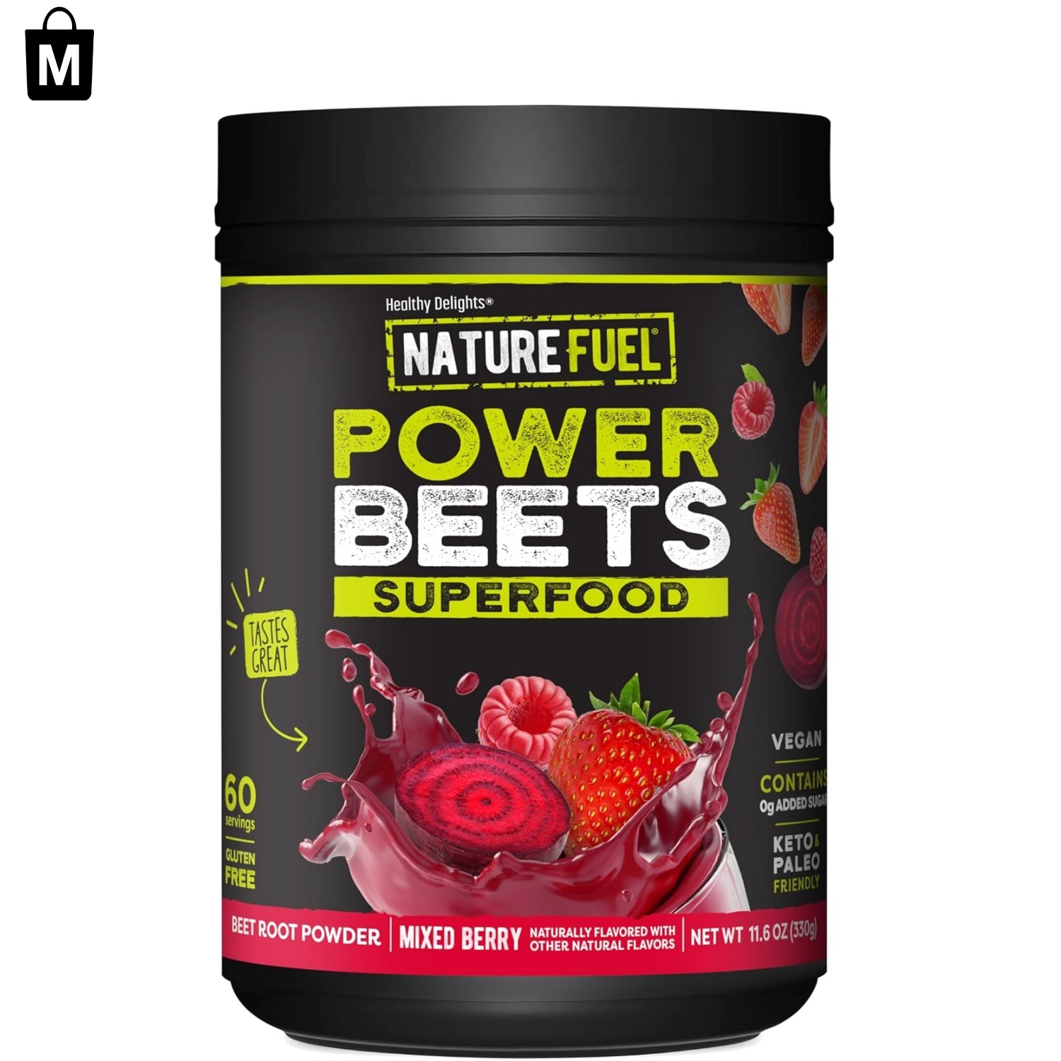 Natural Energy Boost – SlimFast Power Beets Powder, Non-GMO & , 60 Servings