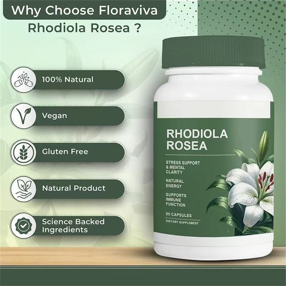 Rhodiola Rosea Capsules Natural Herbaceous Plants Support Energy Balance stress