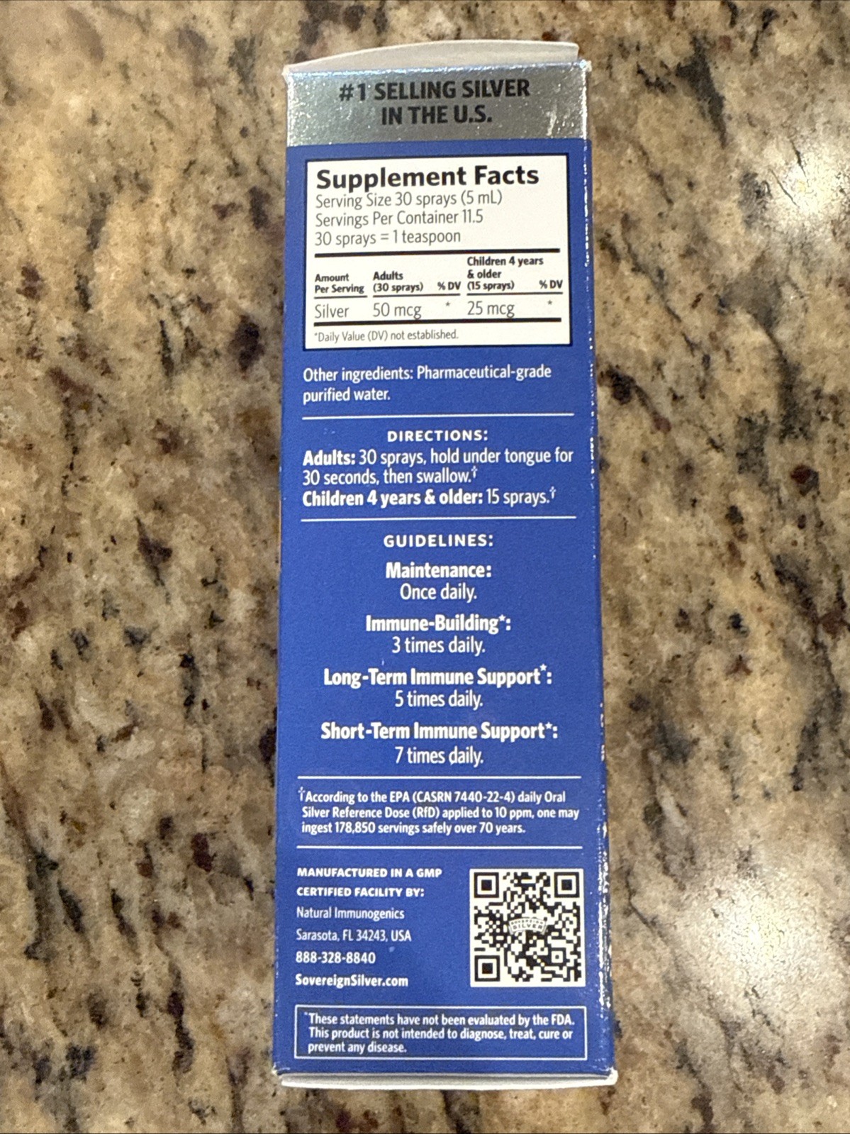 Sovereign Silver Bio-Active Silver Hydrosol Fine-Mist Spray 10 PPM, 2 fl. oz.