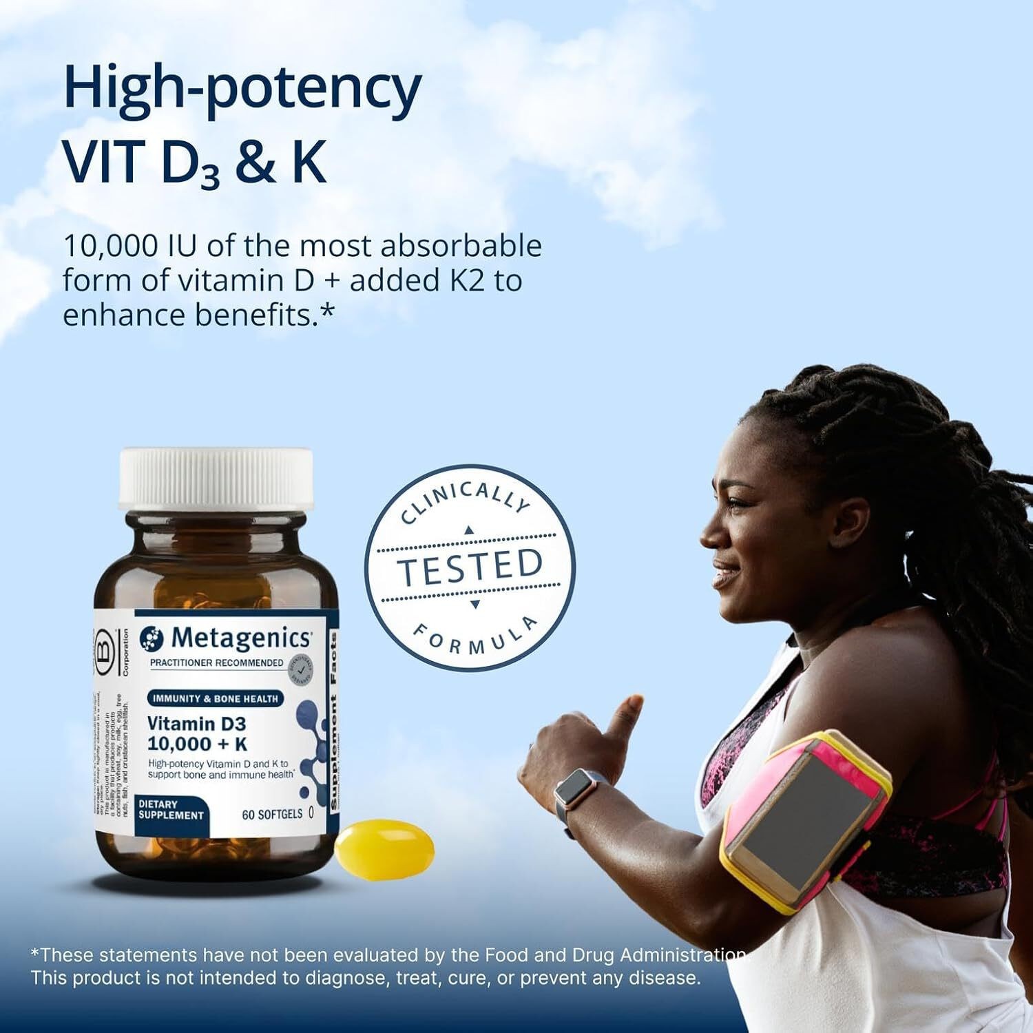 Metagenics D3 10, 000 With K2 Soft Gels EXP 11/27